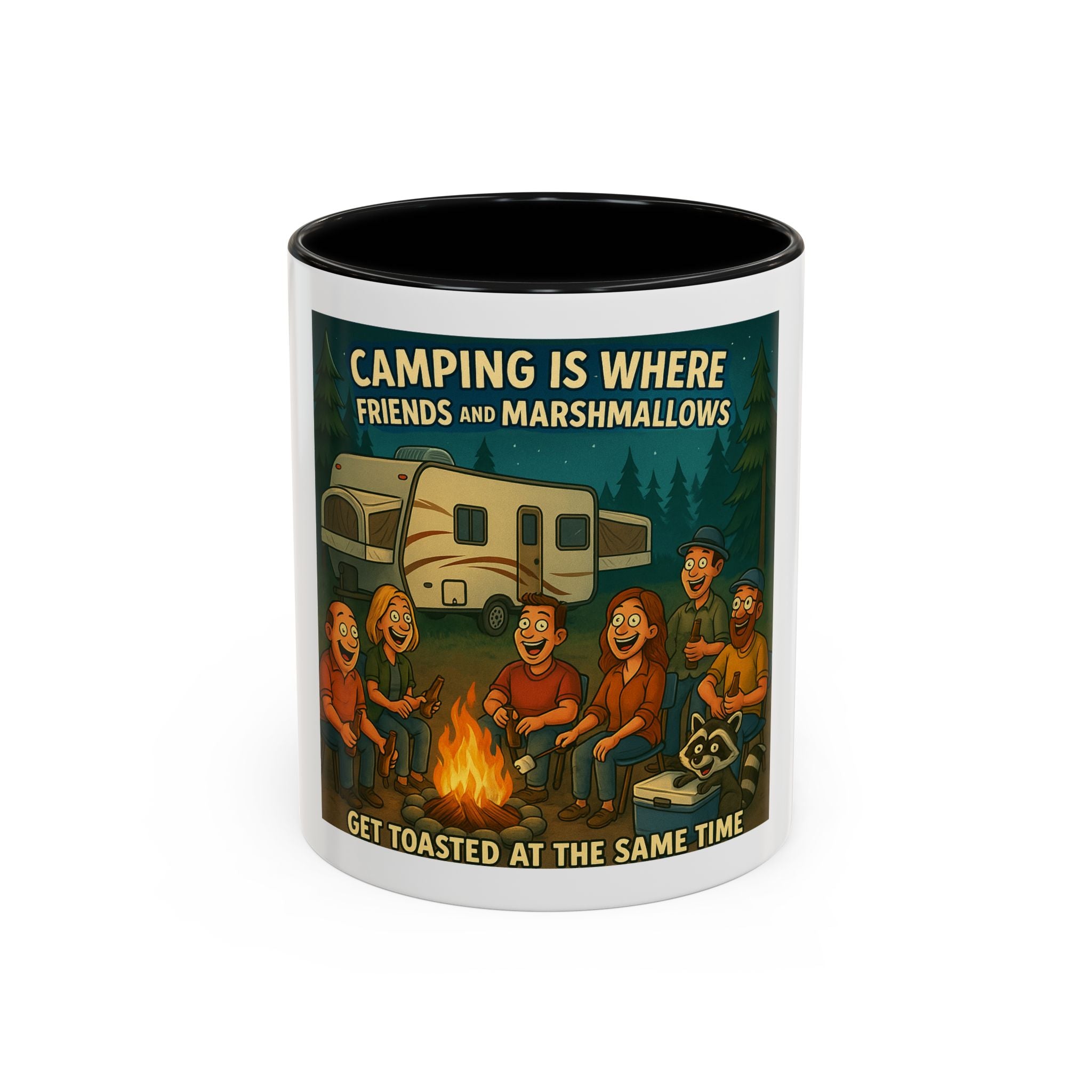 Camping Adventure Coffee Mug, Funny Mug for Campers, Get Toasted at the Same Time, Outdoor Gift, Nature Lover, Camping Decor
