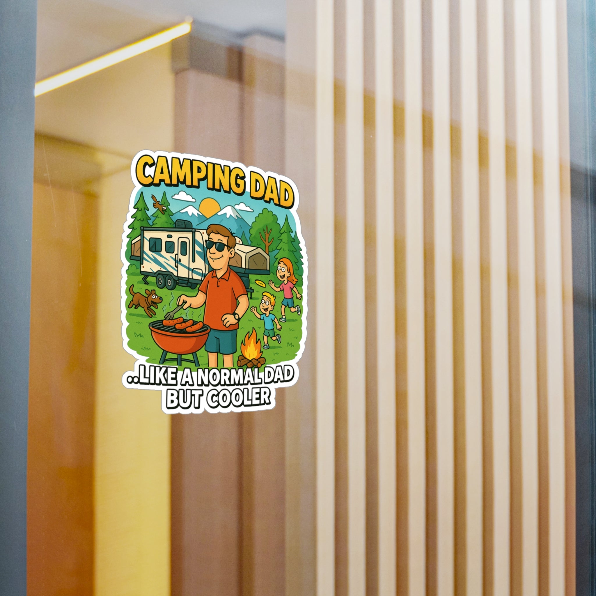 Cool Camping Dad Vinyl Decal - Perfect for Fathers Day and Outdoor Enthusiasts