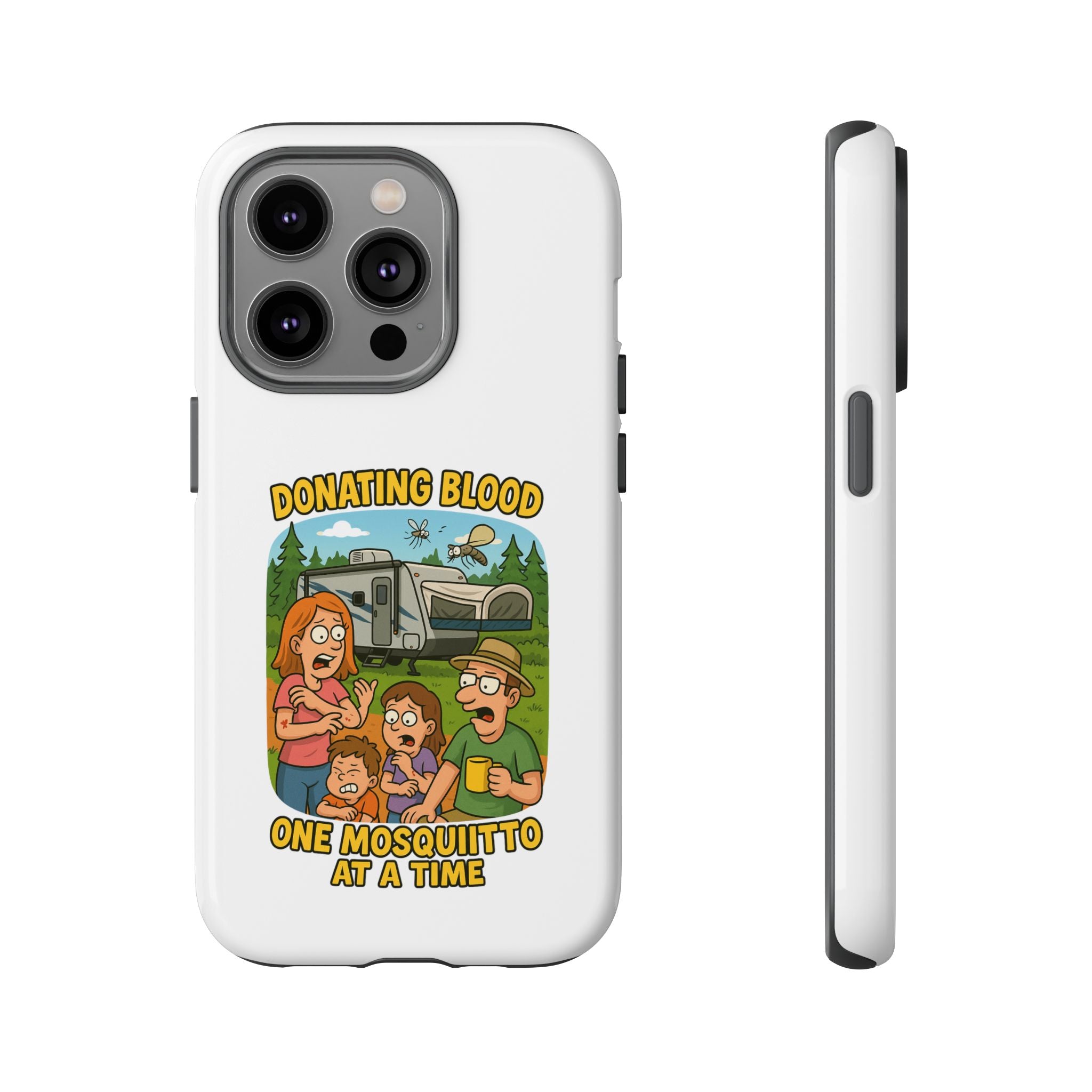 Humorous Phone Case - Donating Blood Mosquito Design, Funny Gift for Nurses, Outdoor Lovers, Eco-Friendly Gift, Summer Fun