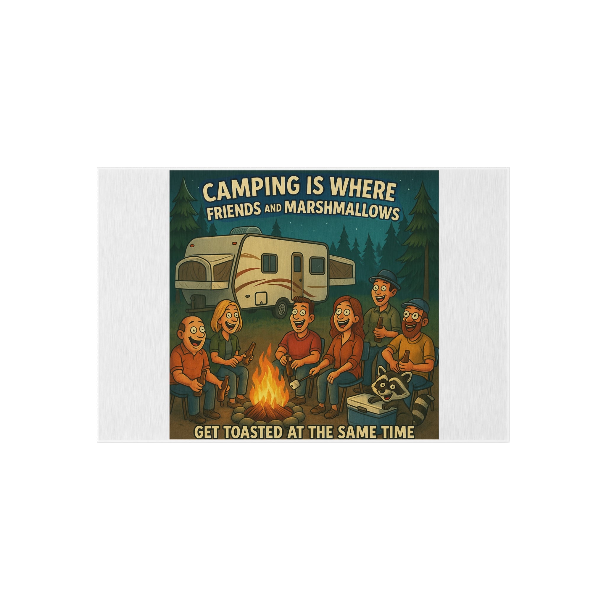 Camping Outdoor Rug, Fun Outdoor Decor, Cozy Patio Mat, Ideal for Camping, BBQs, Ahead of Summer Adventures