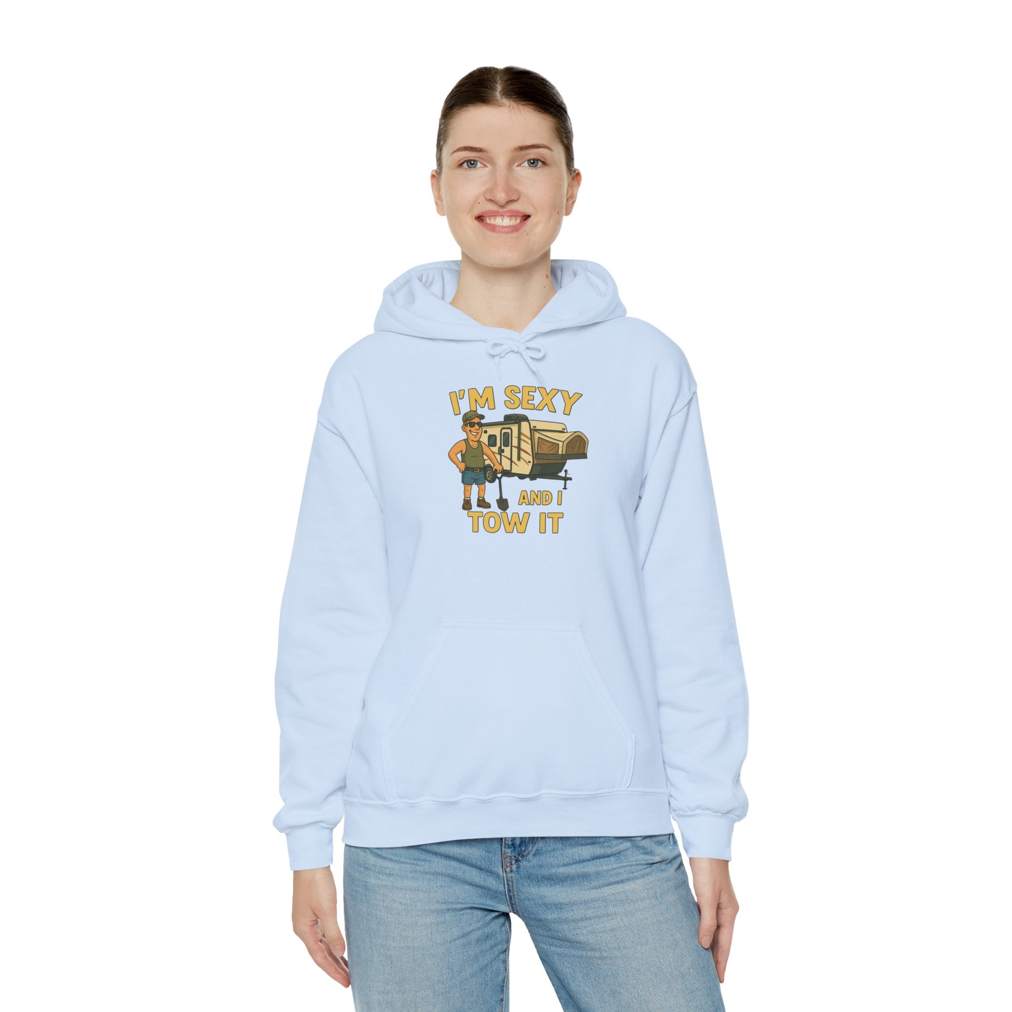 Funny Tow Truck Hoodie, Unisex Heavy Blend Sweatshirt, Gifts for Towing Enthusiasts, Quirky Casual Wear, Humor Apparel, Birthday Gift