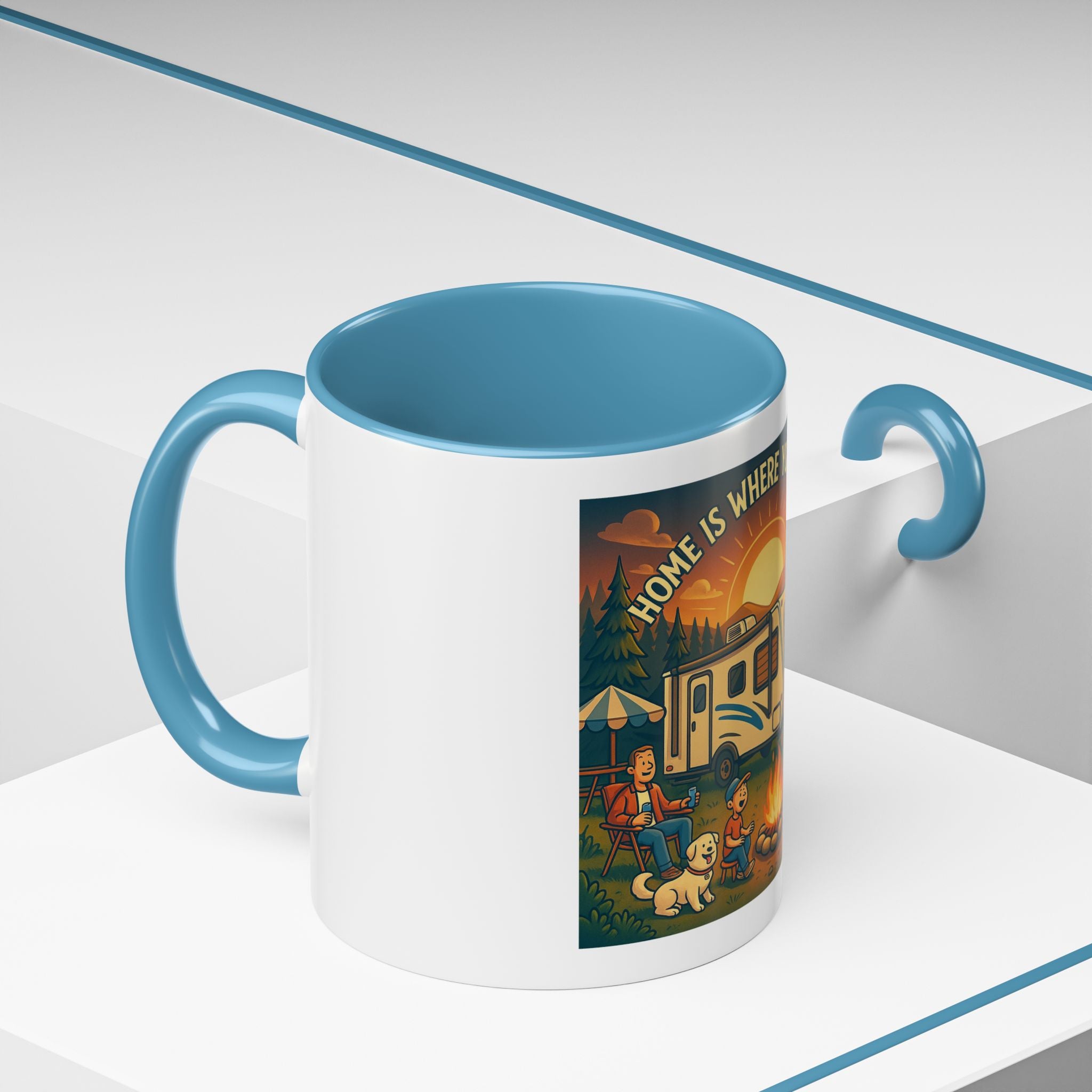 Camping Coffee Mug, Home is Where You Park It, RV Life Mug, Adventure Gift, Outdoor Enthusiast Drinkware