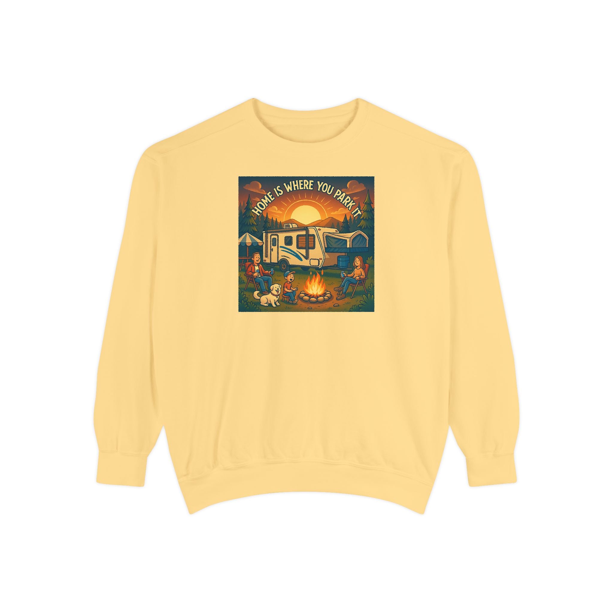 Cozy Campfire Sweatshirt for Adventure Lovers, Vintage Style, Unisex Garment-Dyed Sweatshirt, Camping Apparel, Gift for Outdoorsy [...]