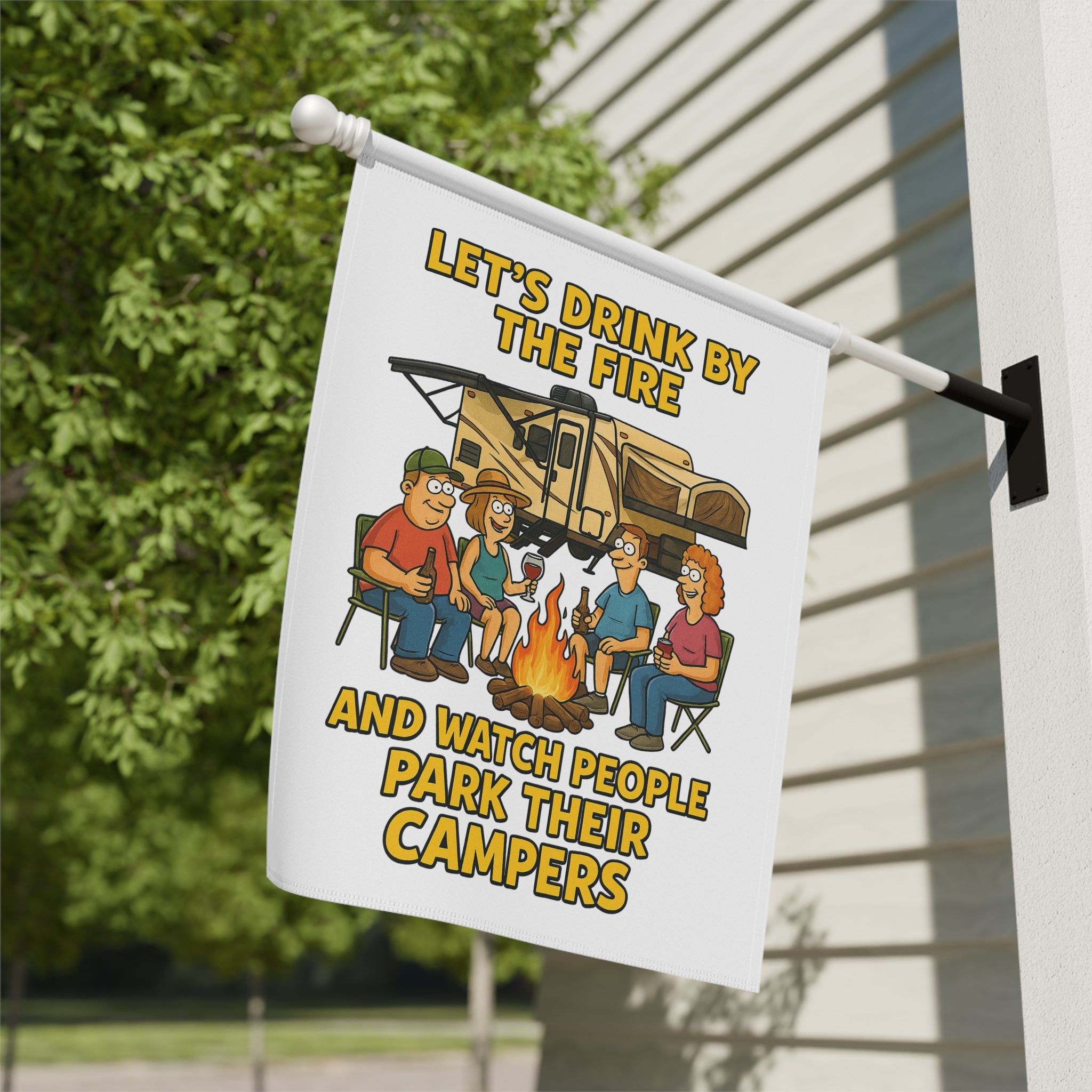 Camping Vibes Banner: Fun Outdoor Decor, RV Enthusiasts, Fire Pit Gatherings, Garden Flag, Patio Decoration