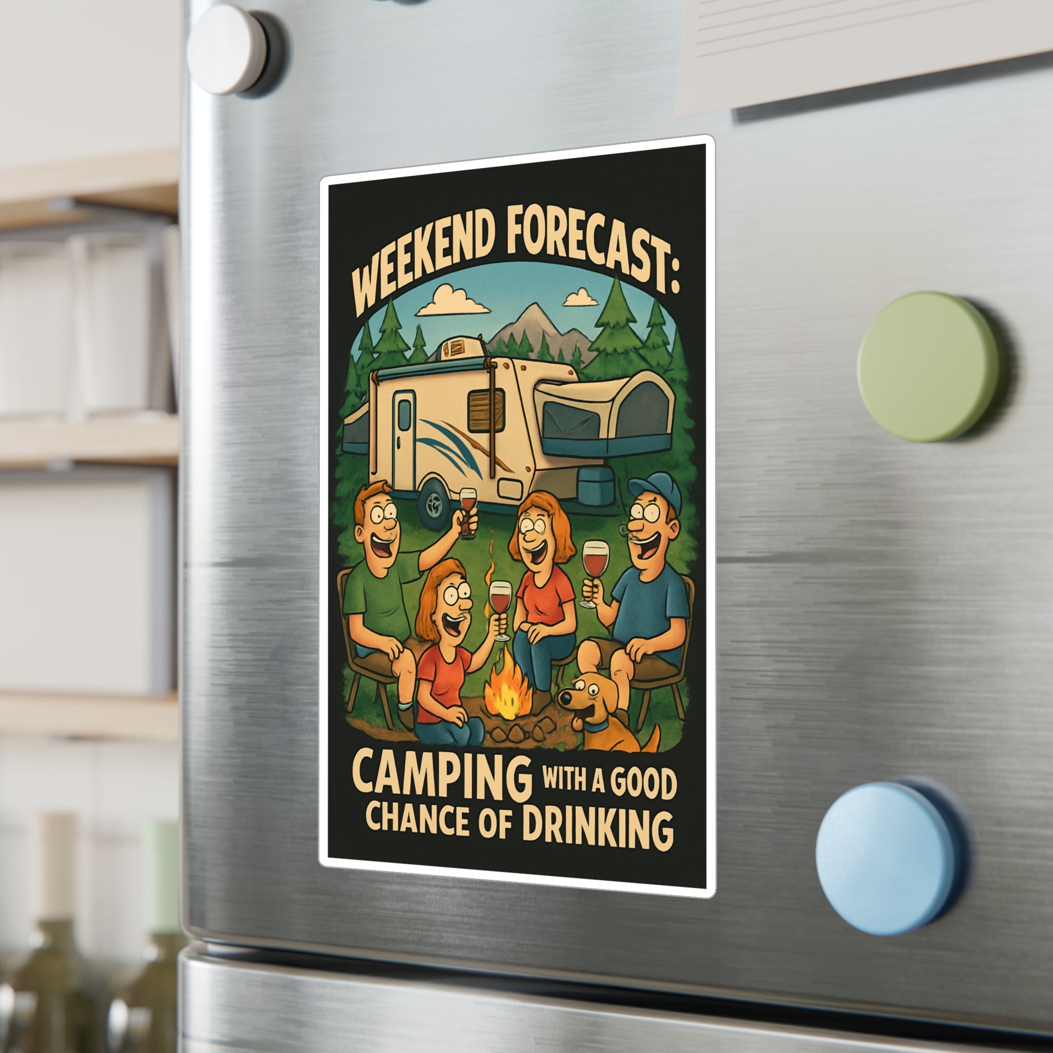 Camping Kiss-Cut Vinyl Decals | Fun Outdoor Stickers, RV Decor, Weekend Adventures, Camping Gifts, Funny Vinyl Art
