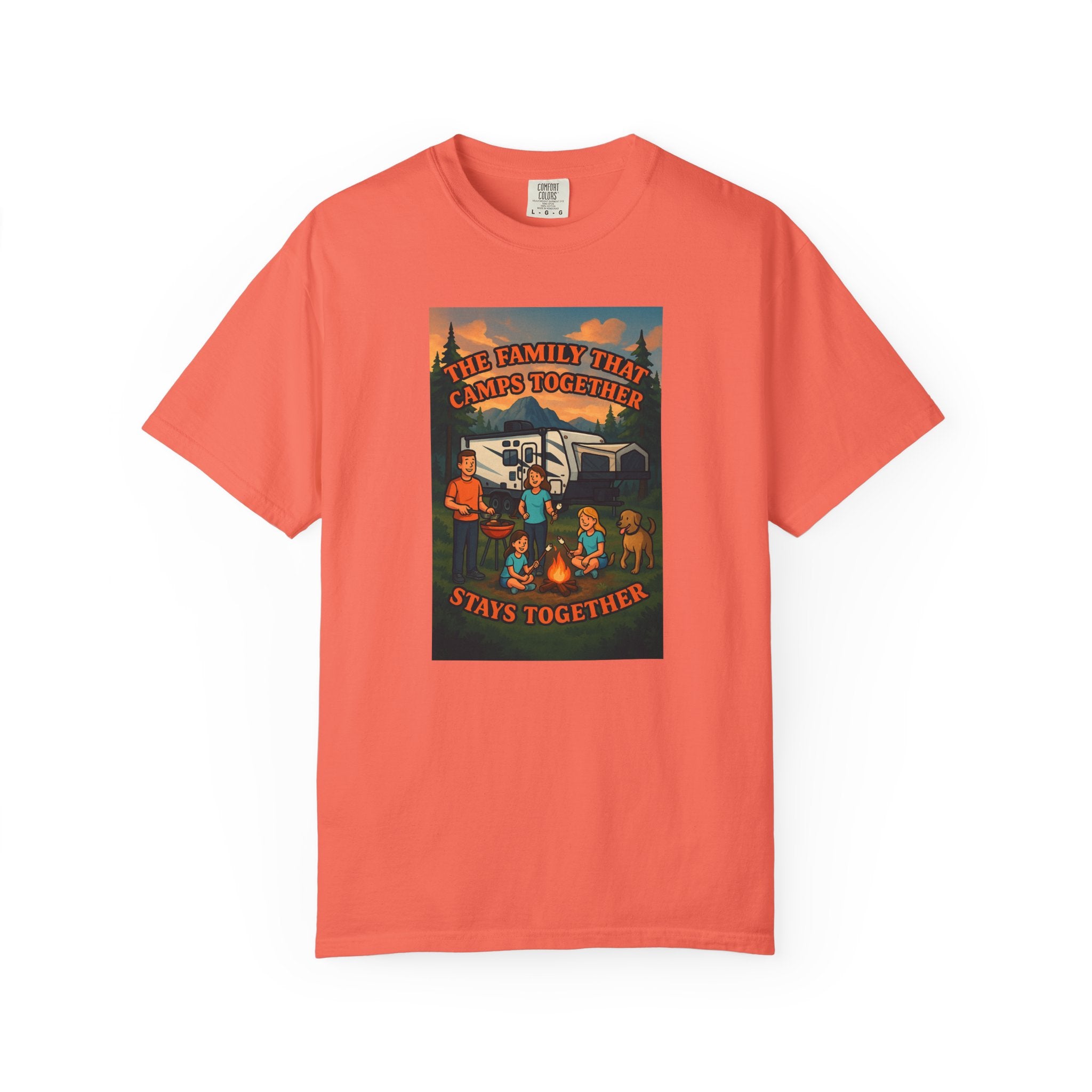 Family Camping T-shirt, Casual Outdoor Tee, Perfect for Family Gatherings, Summer Camp, Gift for Outdoor Lovers, Relaxed Fit Tee