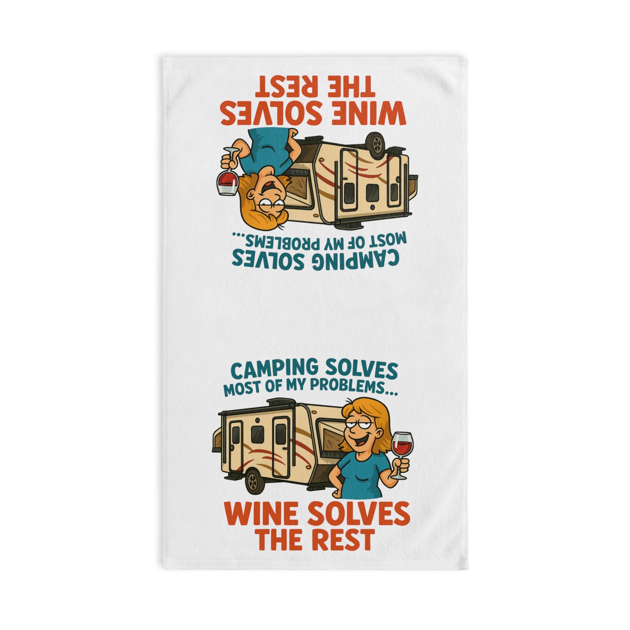 Wine Themed Camping Hand Towel, Perfect Gift for Campers, RV Lovers, Wine Enthusiasts, Kitchen Decor, Fun Homeware