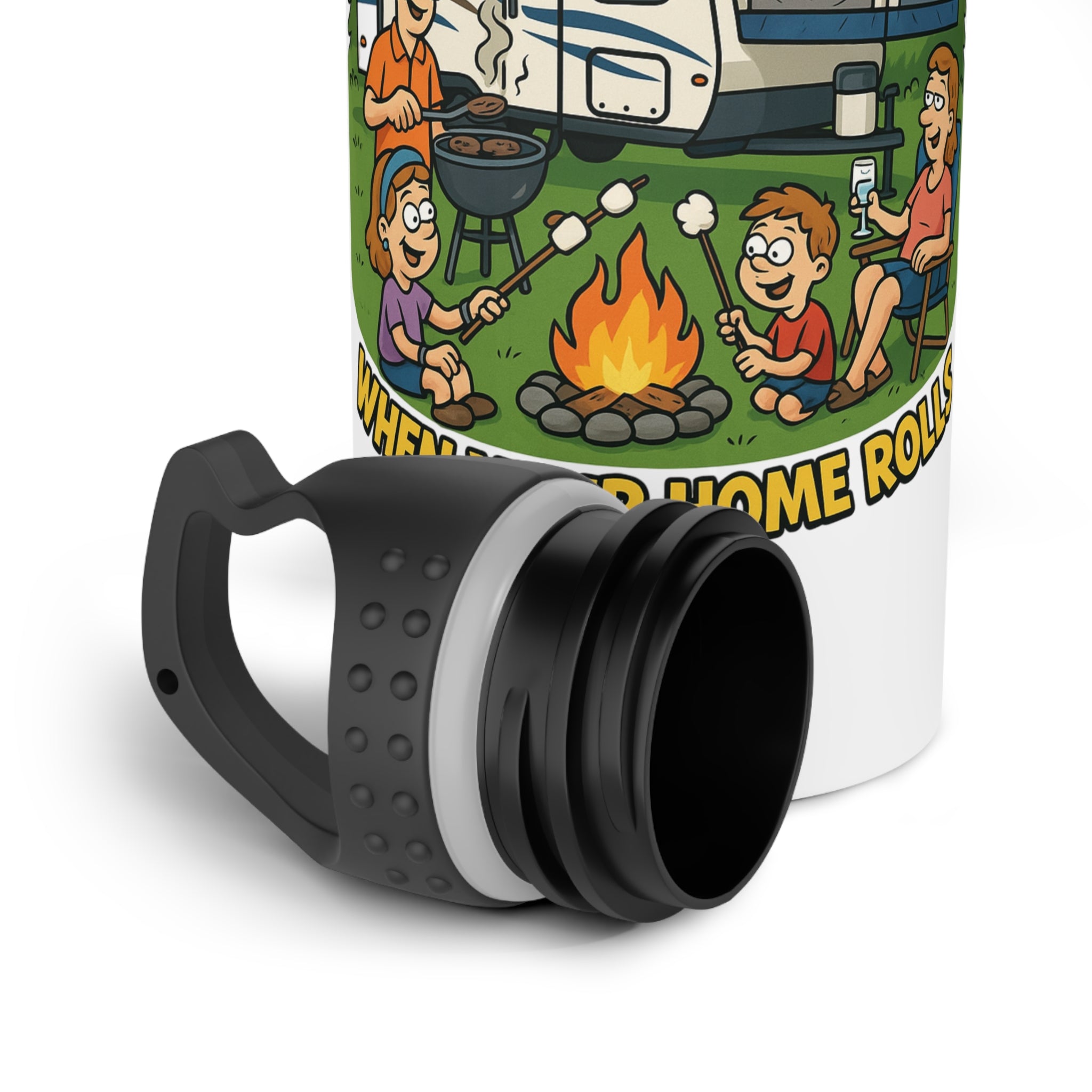 Adventure Spirit Stainless Steel Water Bottle | RV Life, Camping Gear, Traveler Gift, Outdoor Fun, Hydration Companion