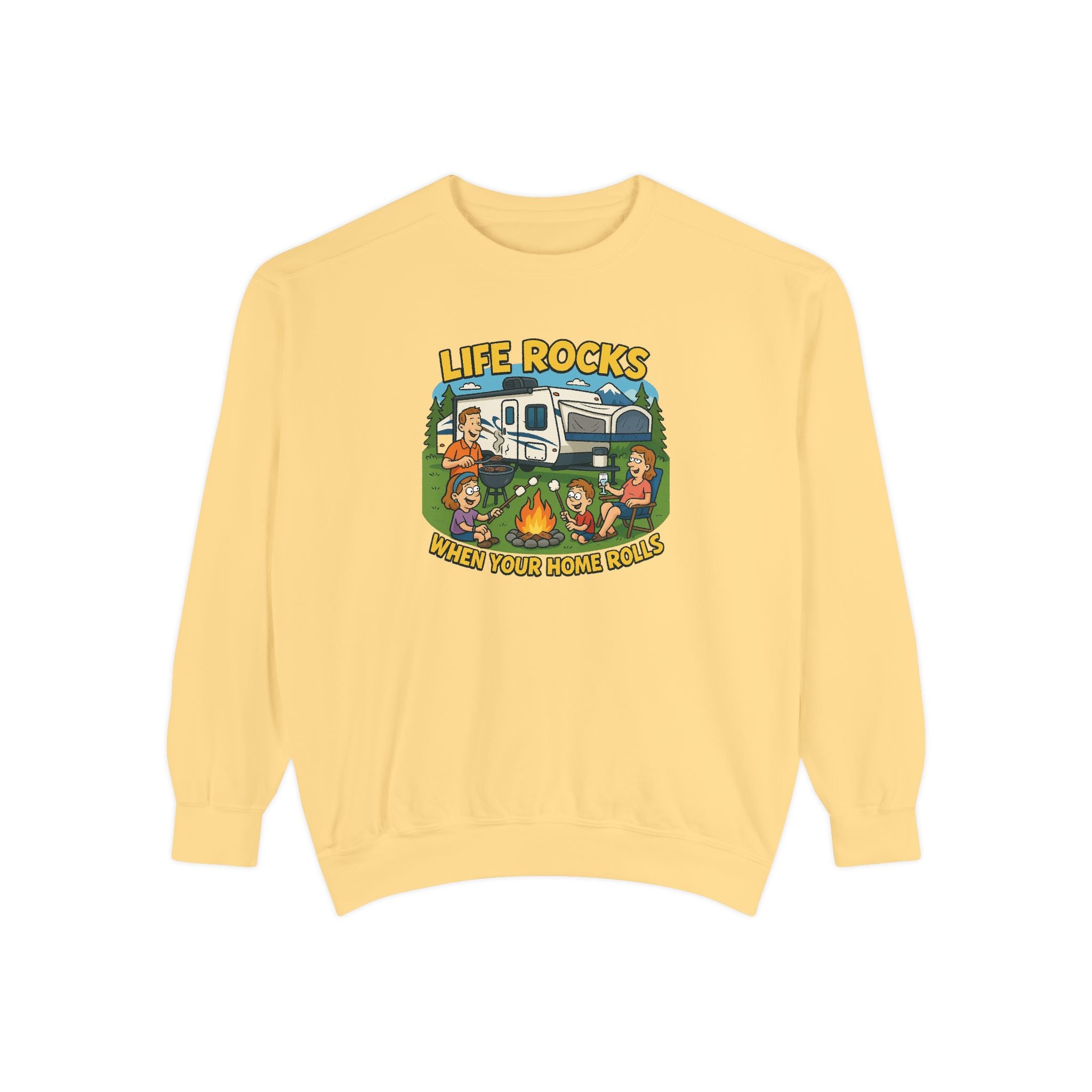 Retro Camping Sweatshirt, Life Rocks Sweater, Unisex Sweatshirt, Vintage RV Sweatshirt, Cozy Outdoor Apparel, Gift for Campers