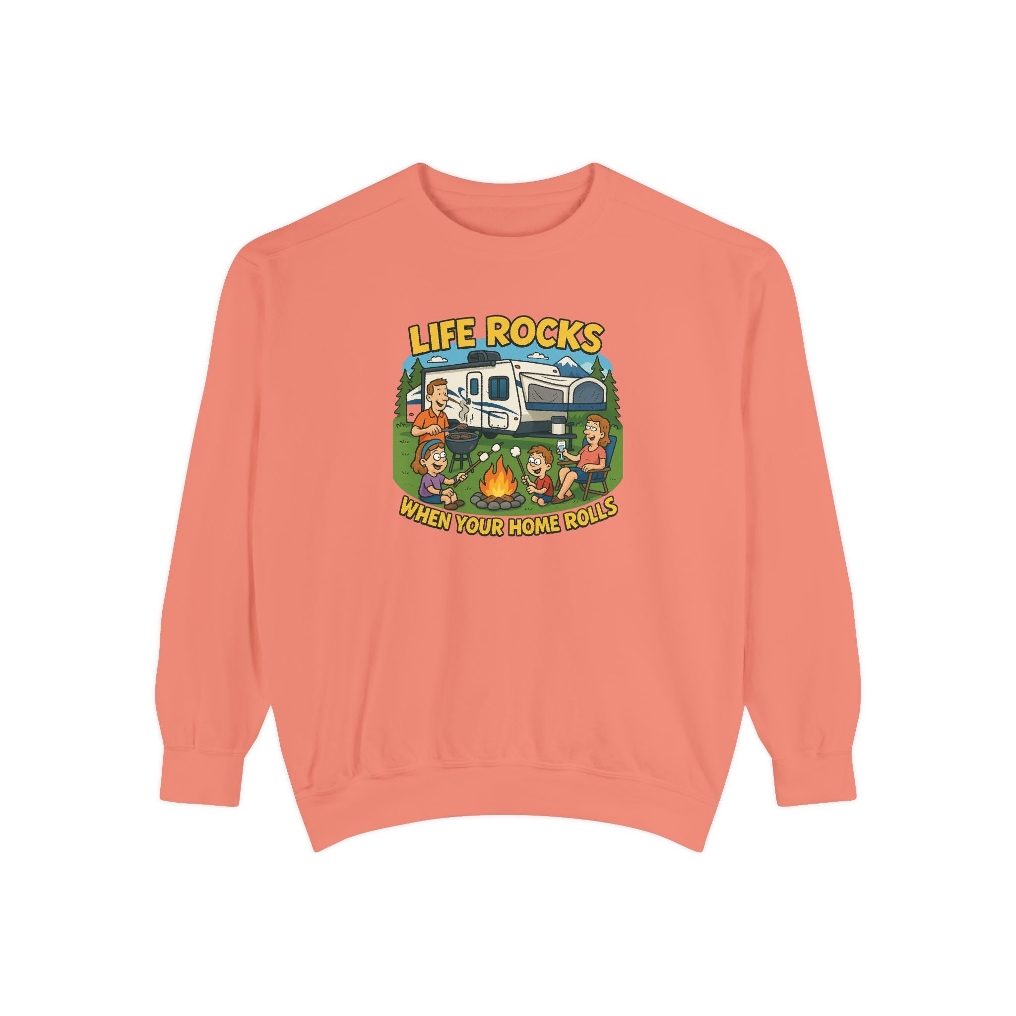 Retro Camping Sweatshirt, Life Rocks Sweater, Unisex Sweatshirt, Vintage RV Sweatshirt, Cozy Outdoor Apparel, Gift for Campers