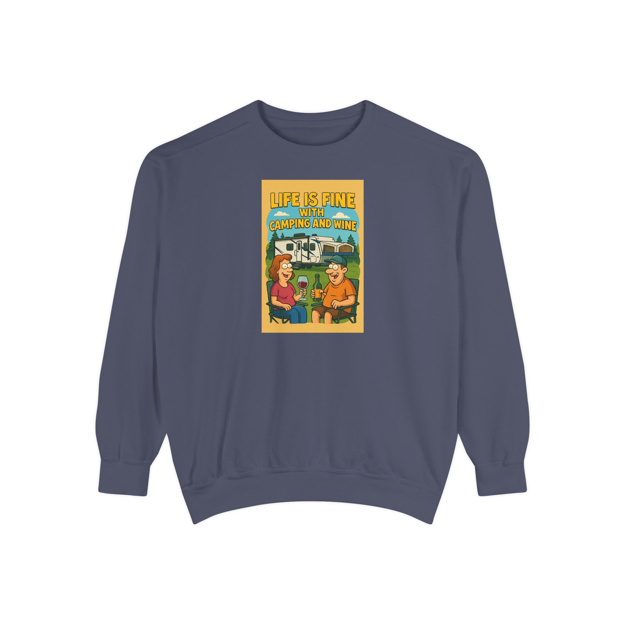 Vintage-Inspired Unisex Sweatshirt - "Life is Fine" Design, Cozy Gift, Casual Wear, Stylish Layering, Unisex Apparel