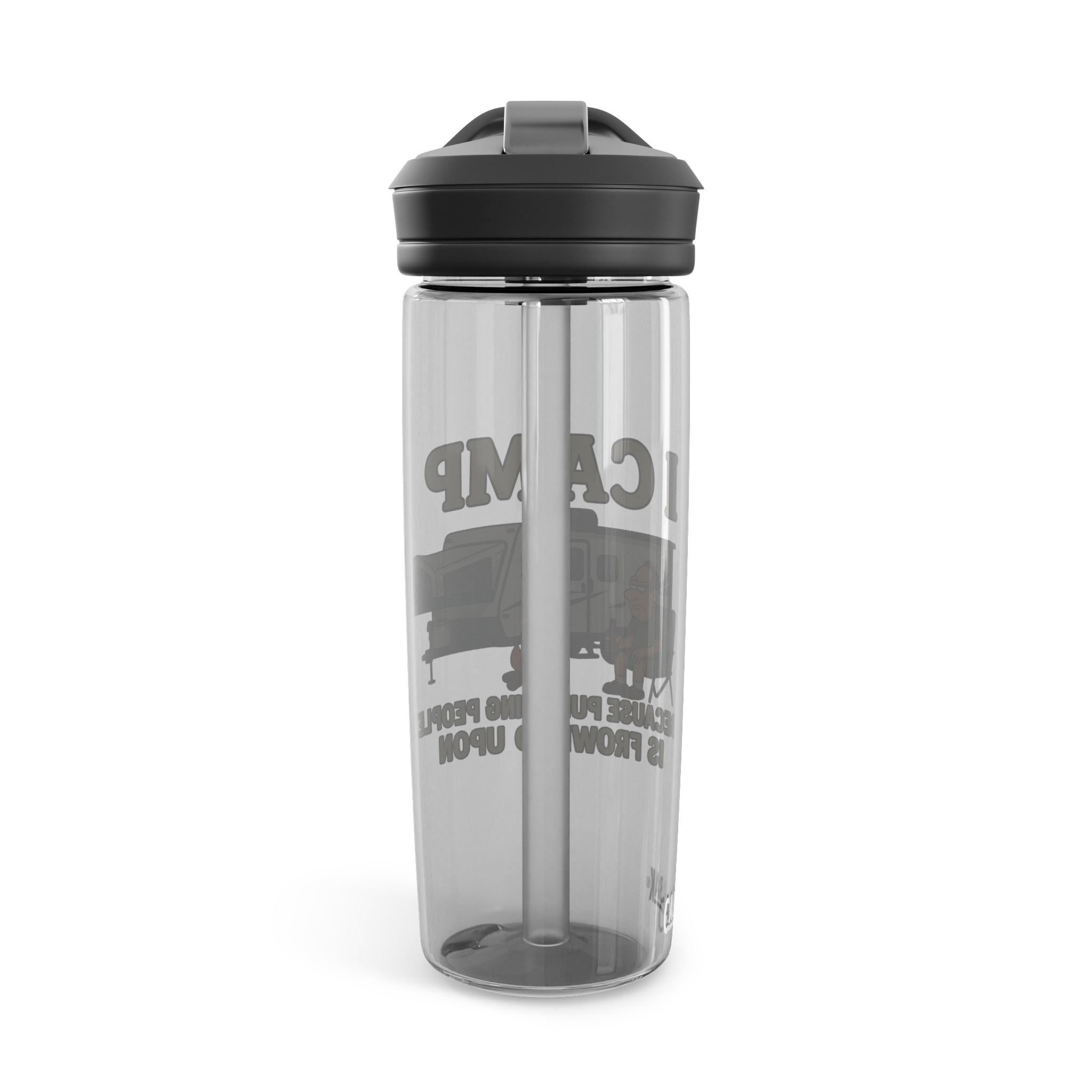 Funny Camping Water Bottle - I Camp Because Punching People is Frowned Upon