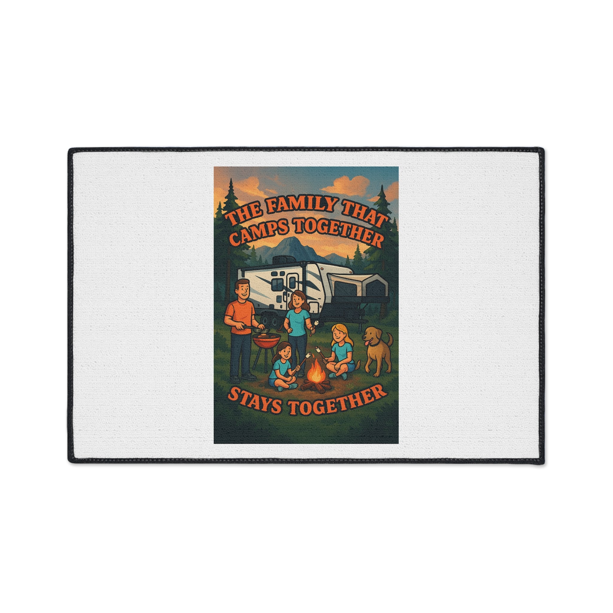 Family Camping Floor Mat - The Family That Camps Together Stays Together, Outdoor Rug, Durable Welcome Mat, RV Accessory, Camp Decor