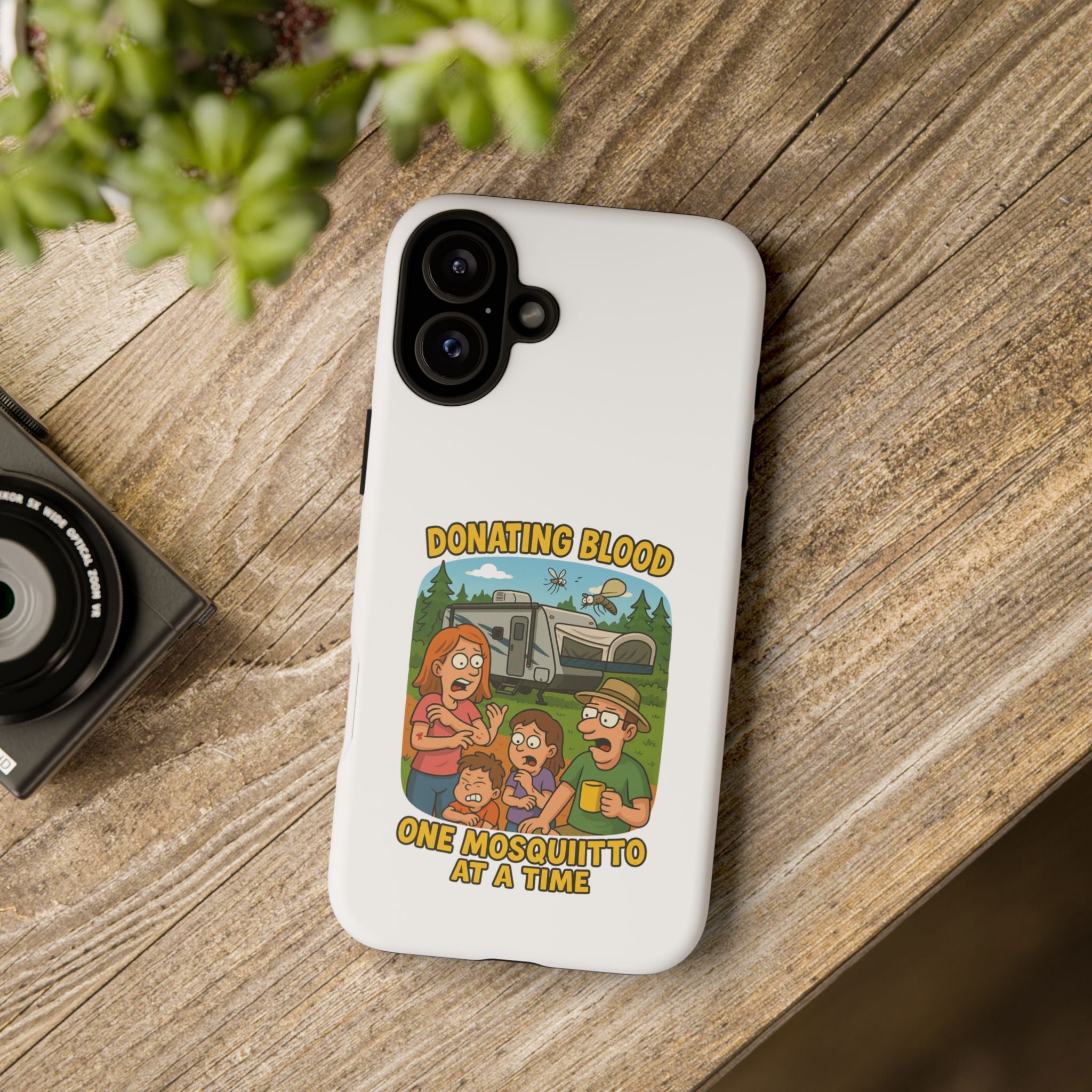 Humorous Phone Case - Donating Blood Mosquito Design, Funny Gift for Nurses, Outdoor Lovers, Eco-Friendly Gift, Summer Fun