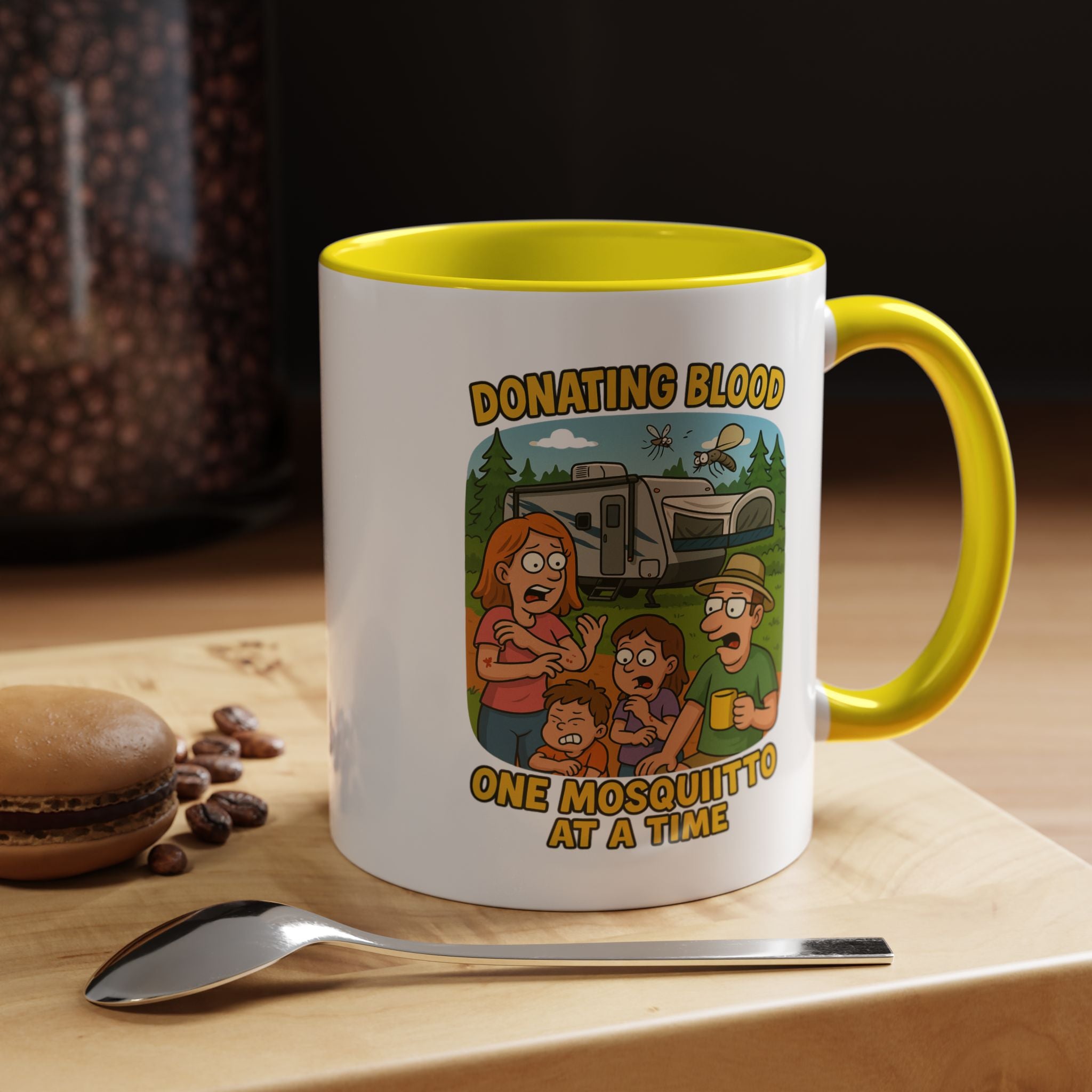 Donating Blood Coffee Mug with Fun Cartoon Design, Unique Gift for Nurses, Healthcare Workers, Humorous Office Mug, Blood Donation Awareness