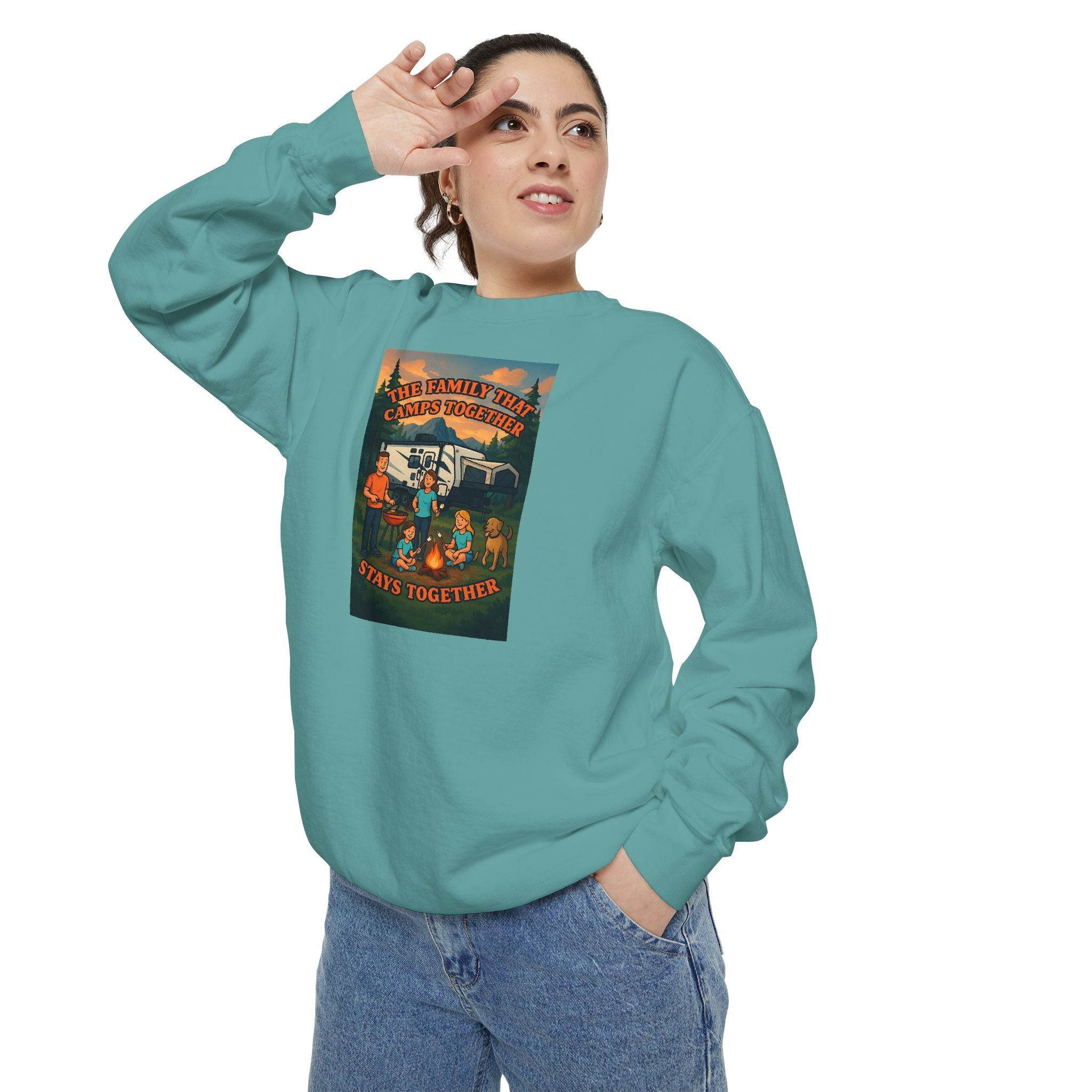 Cozy Unisex Garment-Dyed Sweatshirt with Retro Design, Perfect for Relaxing, Gift for Friends, Casual Wear, Fall Fashion, Warm Layer