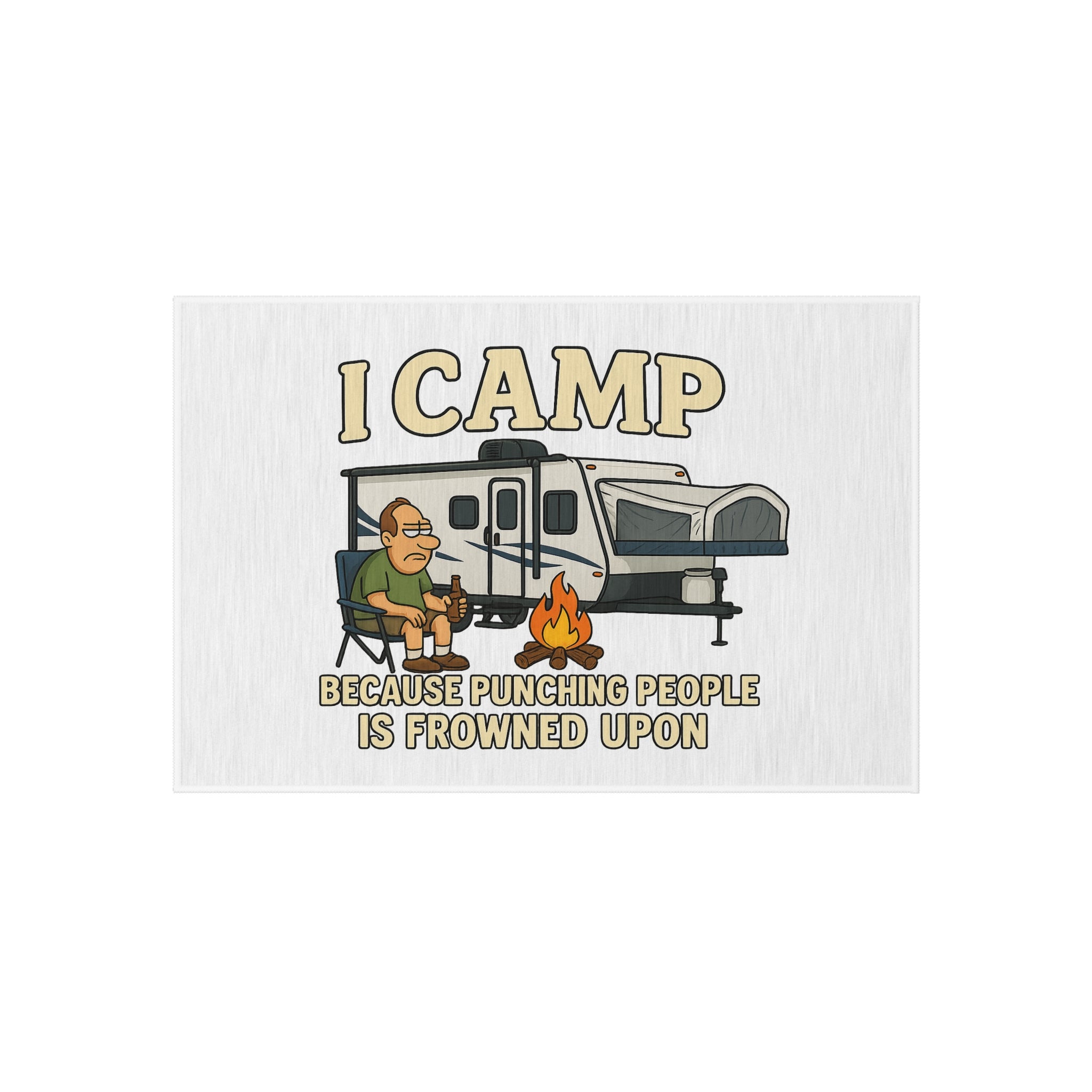 I Camp Outdoor Rug - Fun Camping Decor for RV Enthusiasts