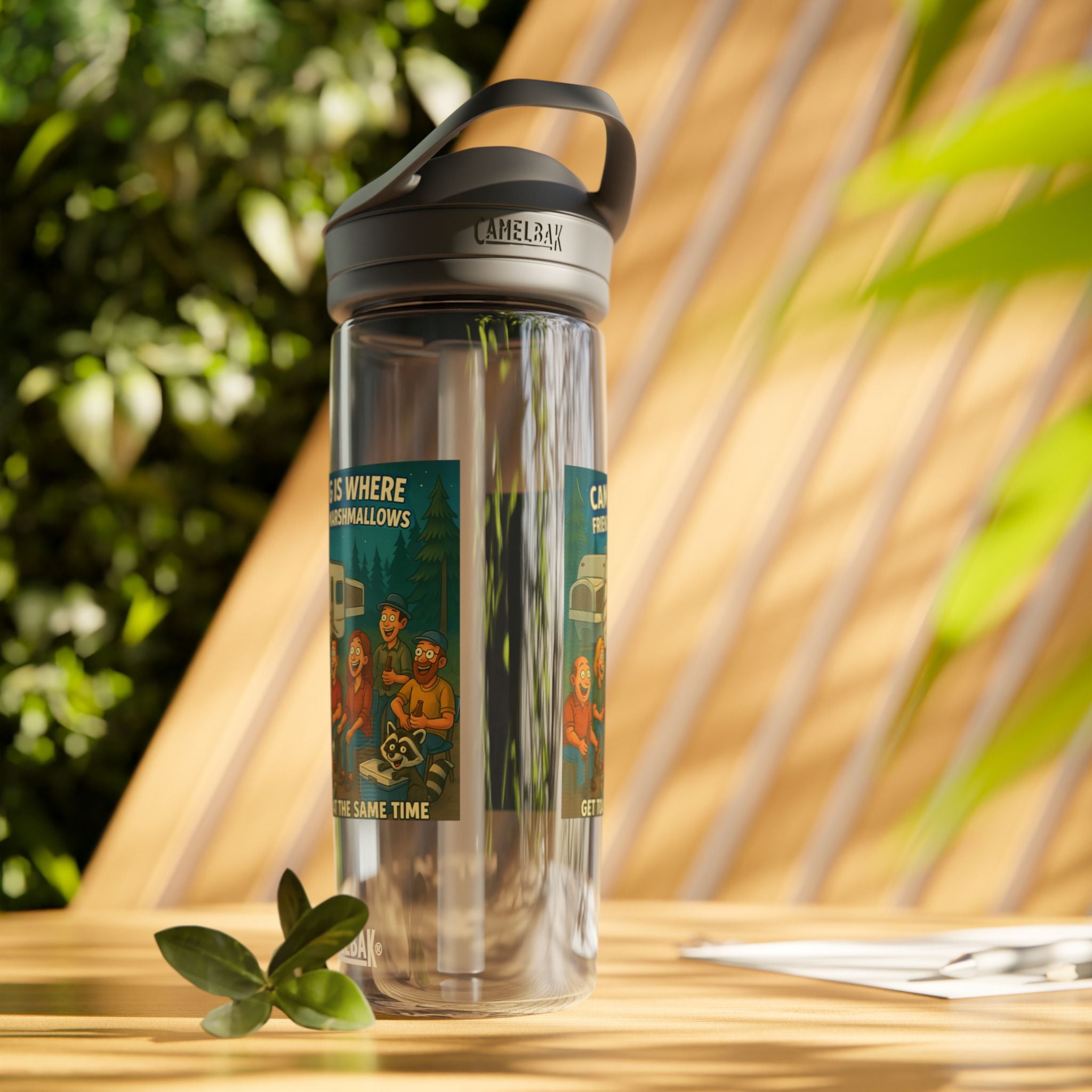 Camping Themed Water Bottle - Perfect for Outdoor Adventures, Hydration on the Go, Great for Gifts, Eco-Friendly Sipper