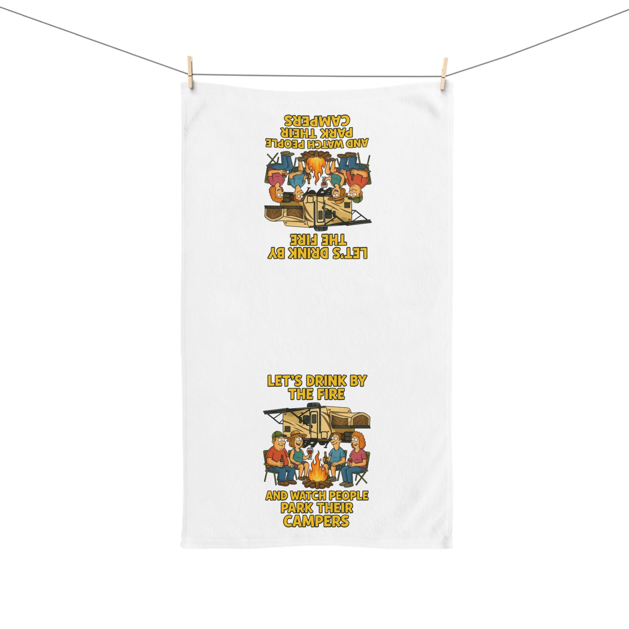 Campfire Fun Hand Towel - Perfect for Campers, Outdoor Parties, Barbecues, Cozy Gatherings, and Summer Celebrations