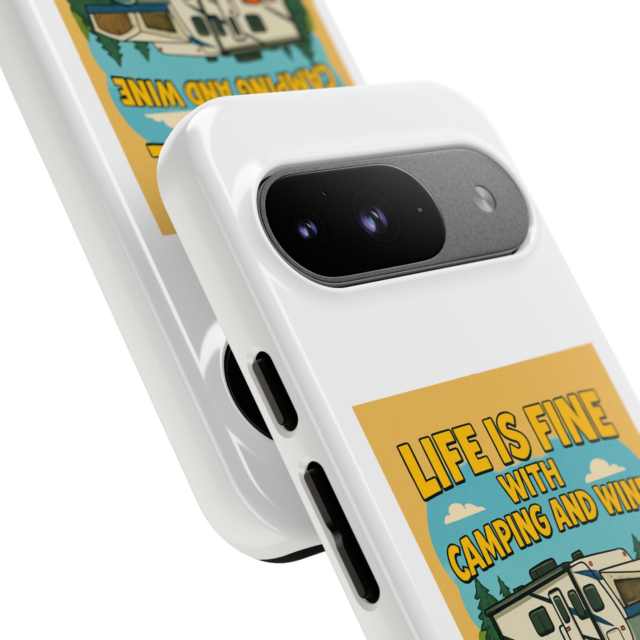Camping & Wine Phone Case, Outdoor Adventure Accessory, Fun Gift for Campers, Summer Travel Essential, RV Lover Present