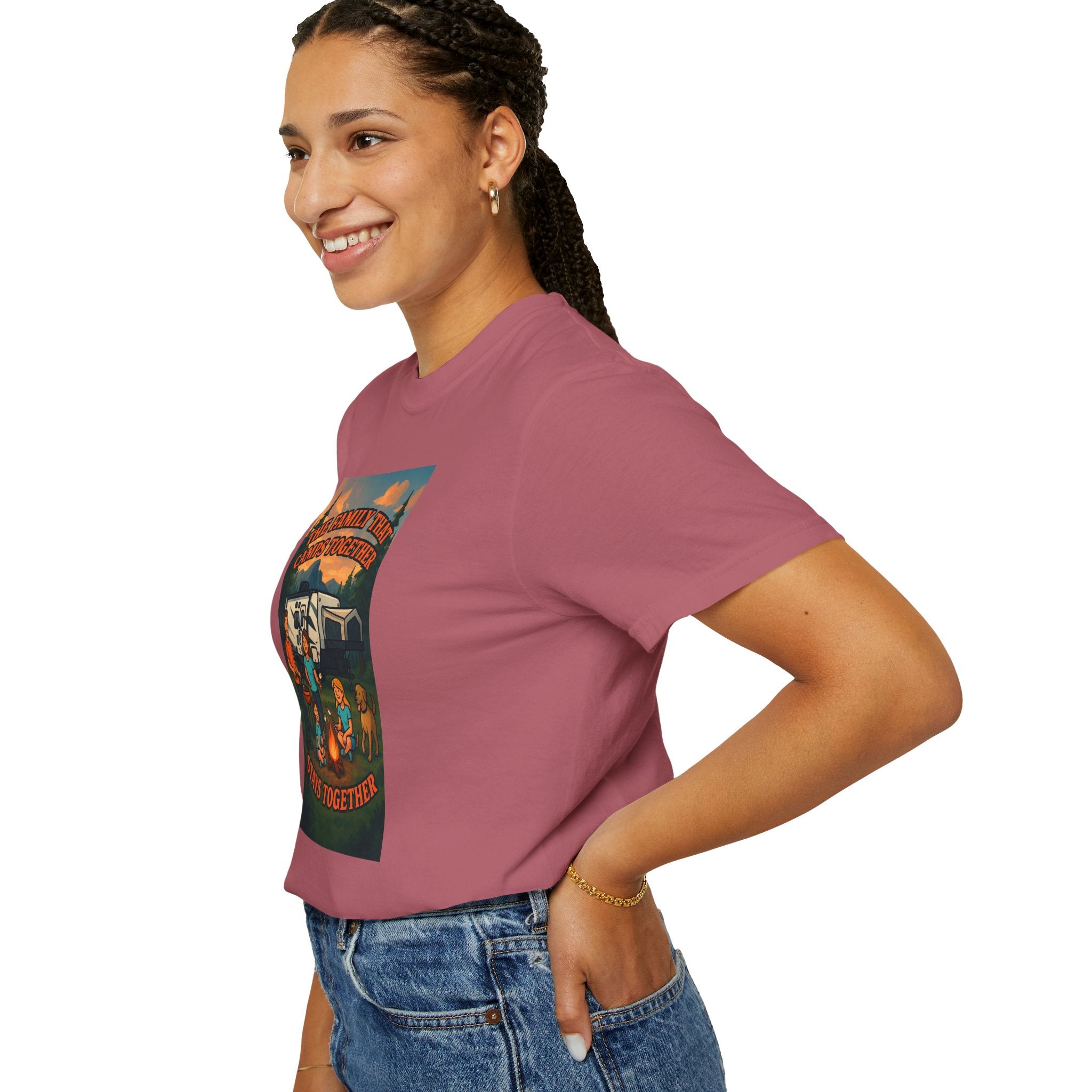 Family Camping T-shirt, Casual Outdoor Tee, Perfect for Family Gatherings, Summer Camp, Gift for Outdoor Lovers, Relaxed Fit Tee
