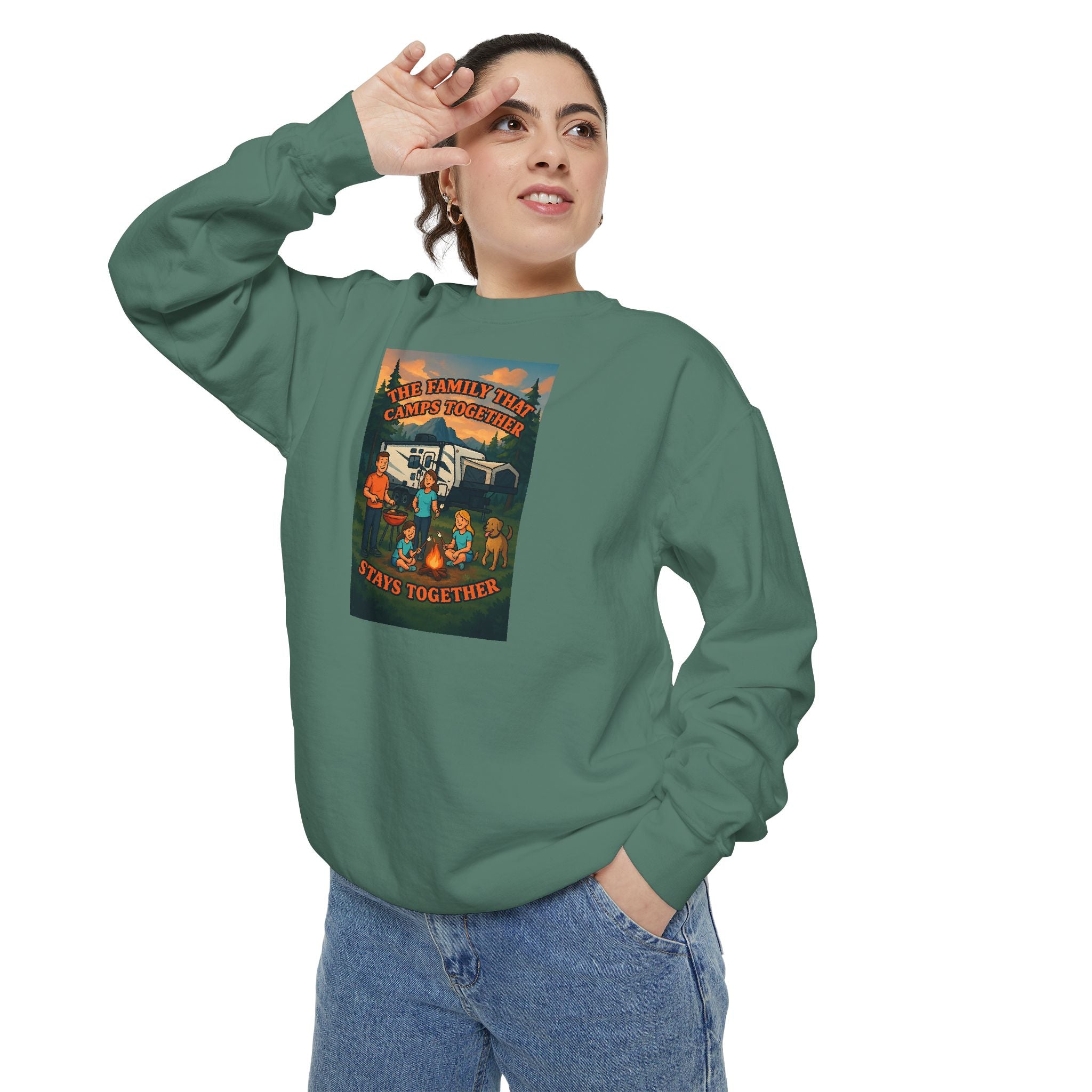 Cozy Unisex Garment-Dyed Sweatshirt with Retro Design, Perfect for Relaxing, Gift for Friends, Casual Wear, Fall Fashion, Warm Layer
