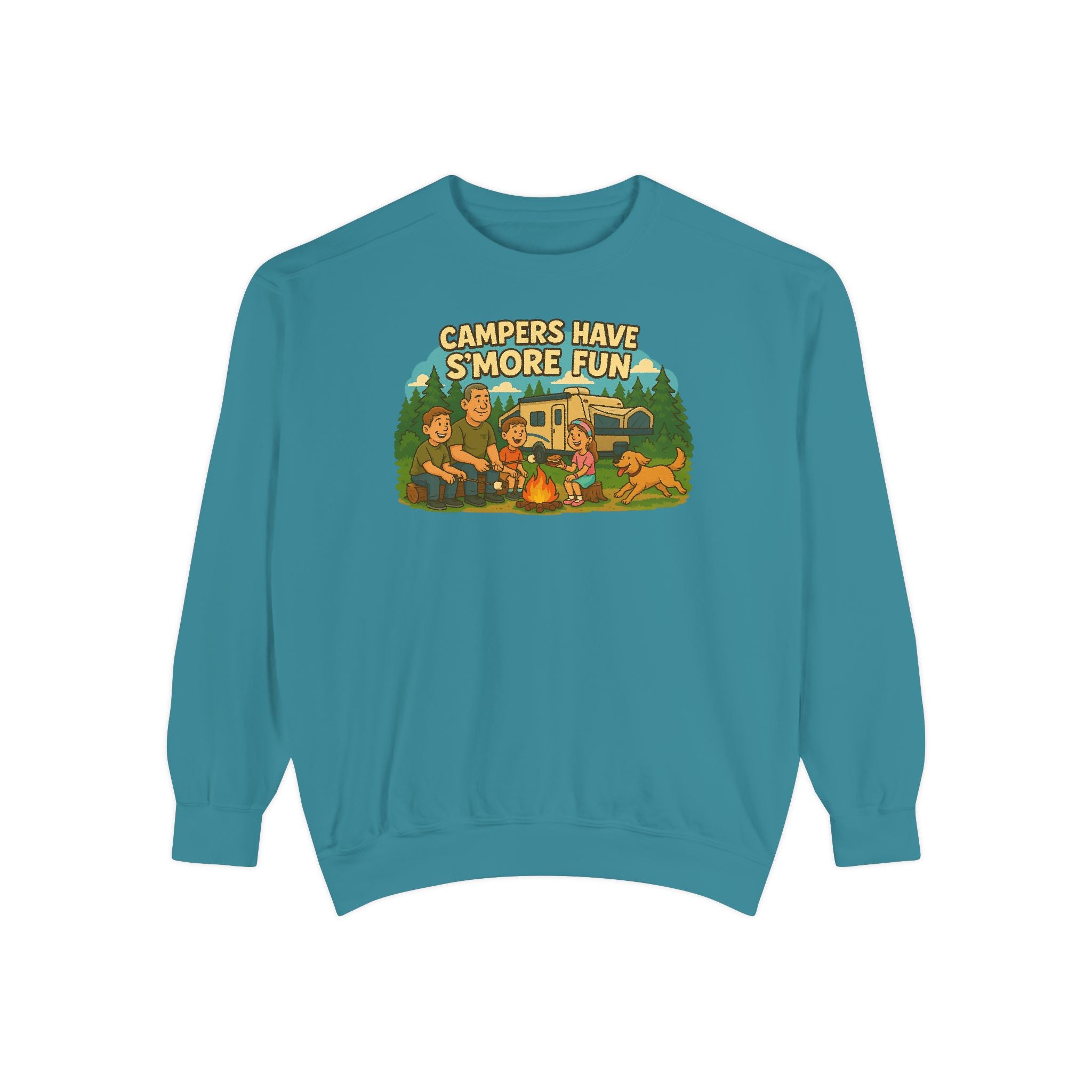 Camper Vibes Sweatshirt - Enjoy S'mores, Unisex Campfire Clothing, Perfect for Outdoor Adventures, Gift for Adventurers, Cozy Camping Attire