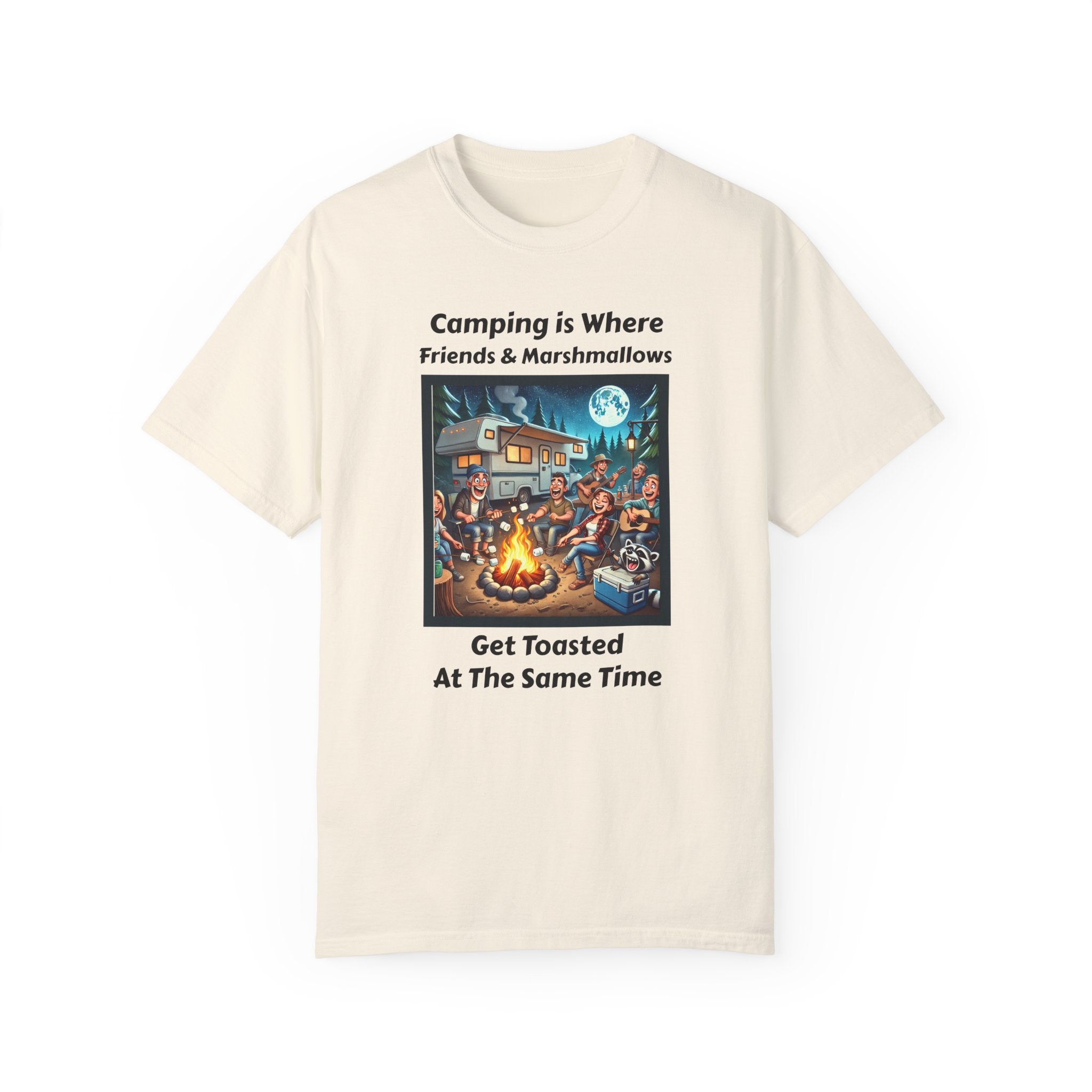 Camping Friends Unisex T-shirt - Camping is where friends and marshmallows get toasted at the same time