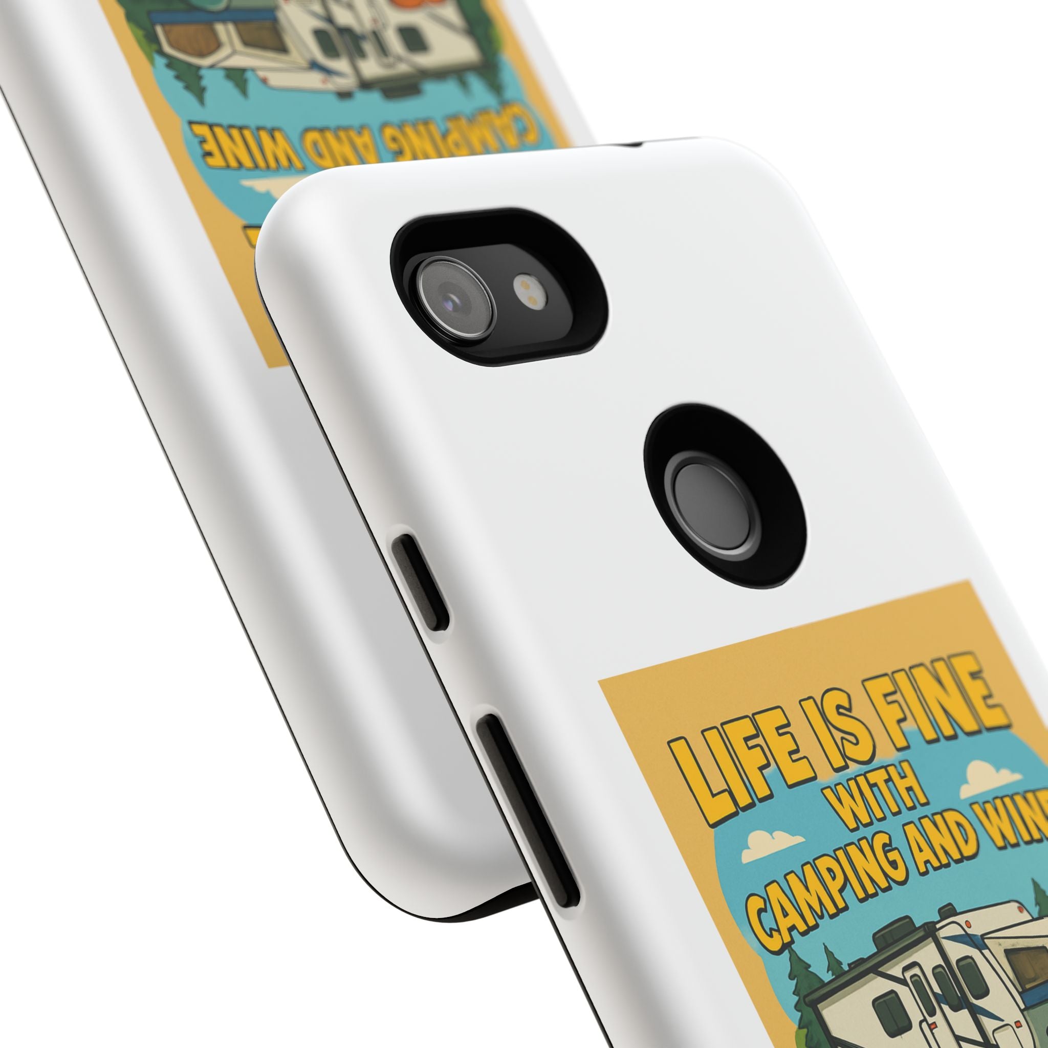 Camping & Wine Phone Case, Outdoor Adventure Accessory, Fun Gift for Campers, Summer Travel Essential, RV Lover Present