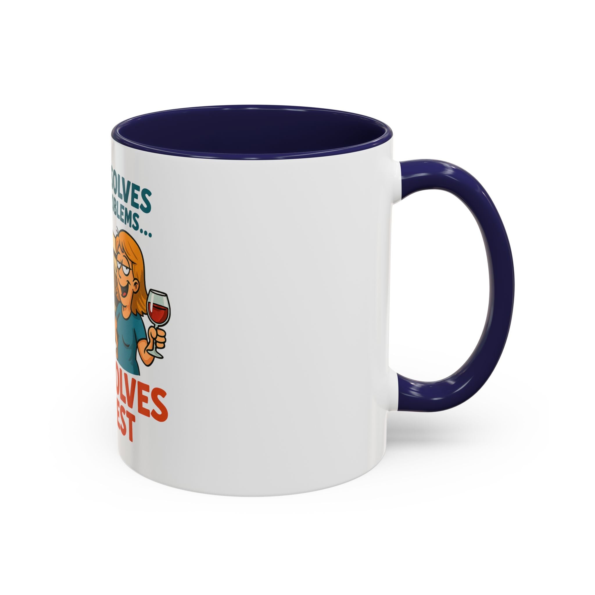 Camping Coffee Mug - Wine Solves the Rest - Fun Camper Mug for Nature Lovers, Gift for Adventurers, Travel Mug, Coffee Lover's Gift