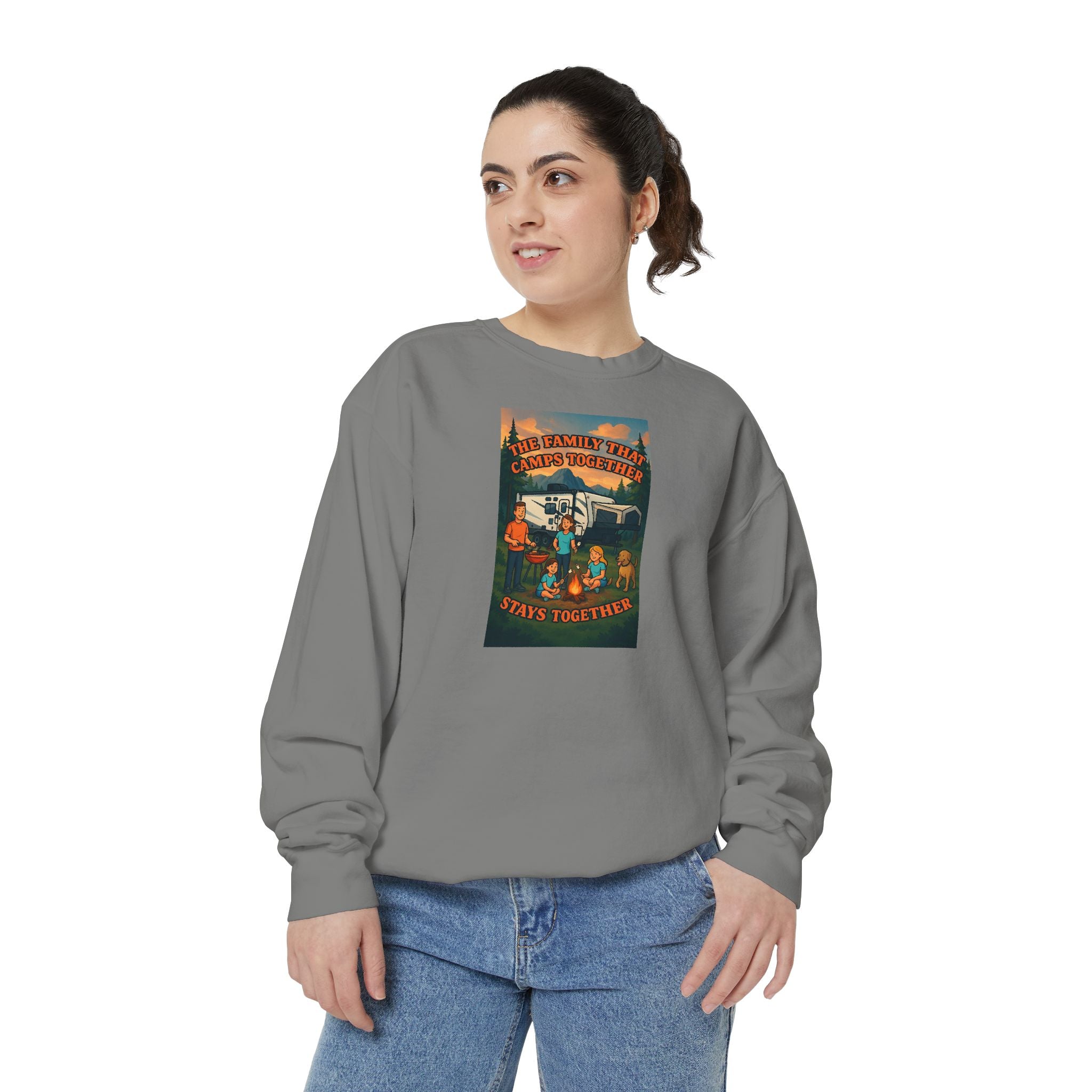 Cozy Unisex Garment-Dyed Sweatshirt with Retro Design, Perfect for Relaxing, Gift for Friends, Casual Wear, Fall Fashion, Warm Layer