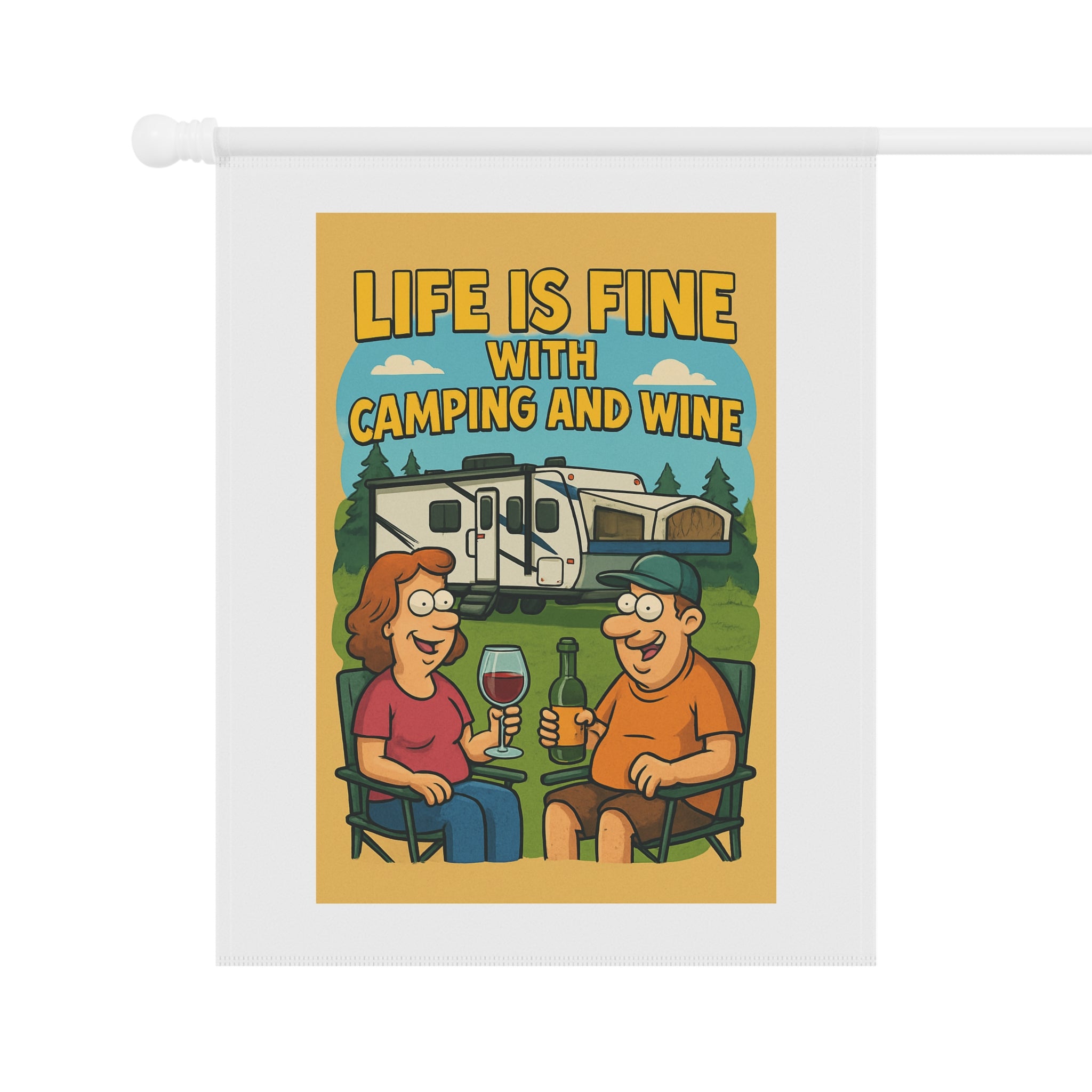 Camping Banner, Garden Decor, Outdoor Vibes, Wine Lovers Gift, Fun Camping Decorations, Unique Home & Garden Banner