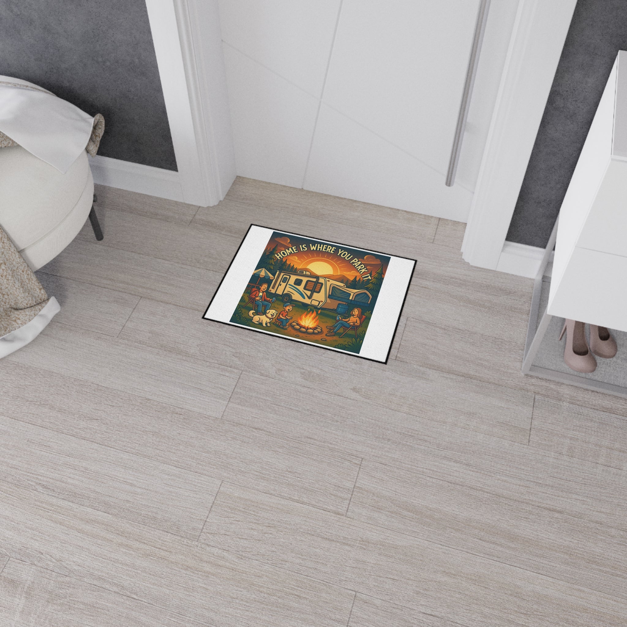 Cozy RV Welcome Mat, Home is Where You Park It Decor, Camping Floor Mat, Outdoor Welcome Mat, Travel Enthusiast Gift