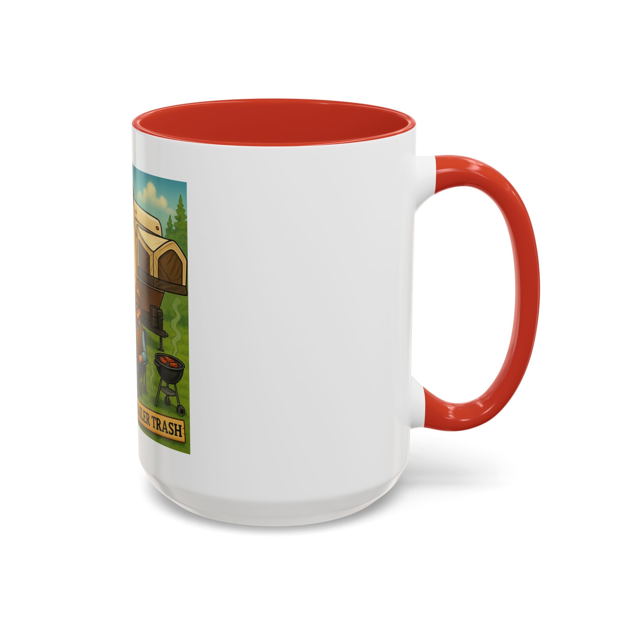 High Class Trailer Trash Coffee Mug - Fun Campfire Ceramic Tea Cup