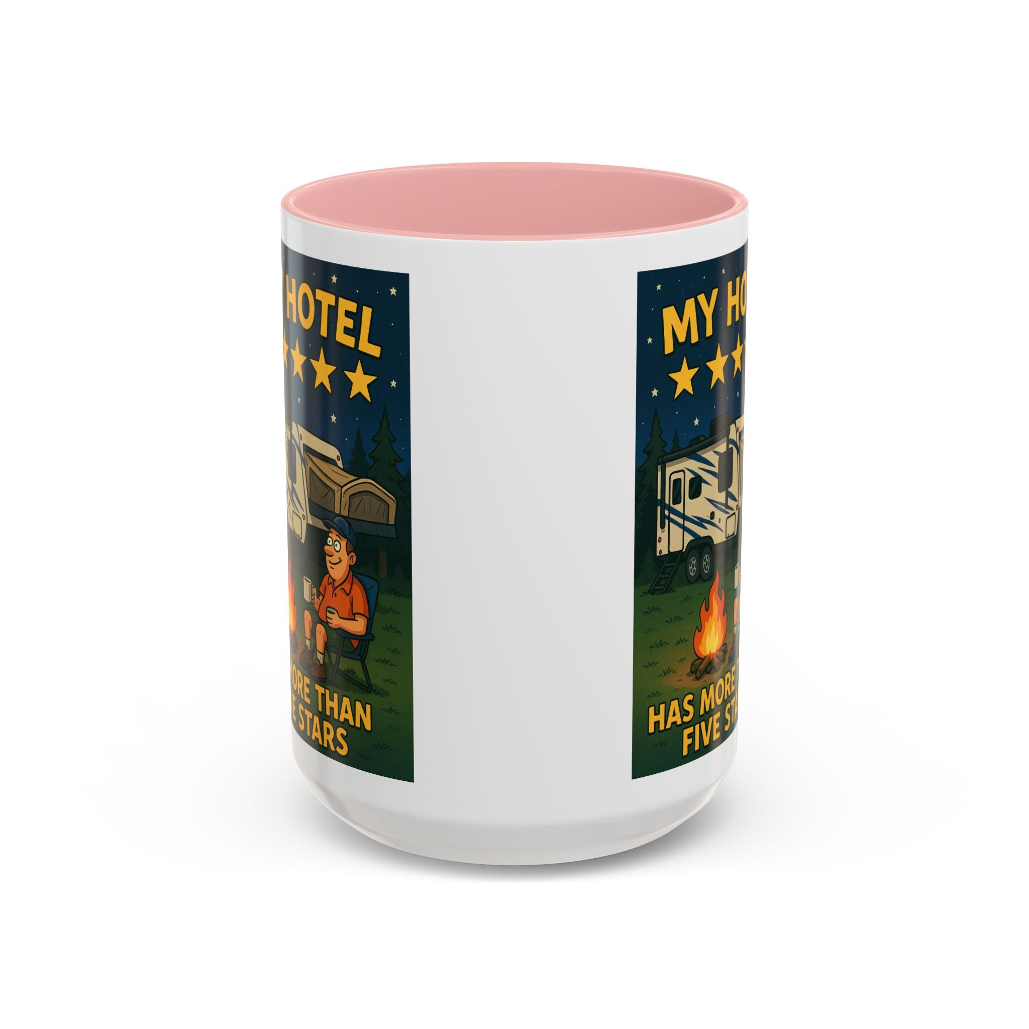 Camping-Themed Accent Coffee Mug | Perfect for RV Lovers, Campers, Travelers, Cozy Nights, Outdoor Adventures, Unique Gift Ideas