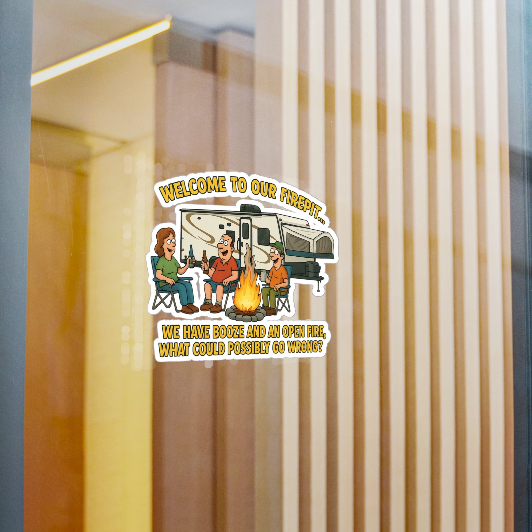 Cozy Campfire Vinyl Decal - Perfect for Outdoor Lovers, Stickers for Campers, Home Decor, Fun Gifts, Festivals