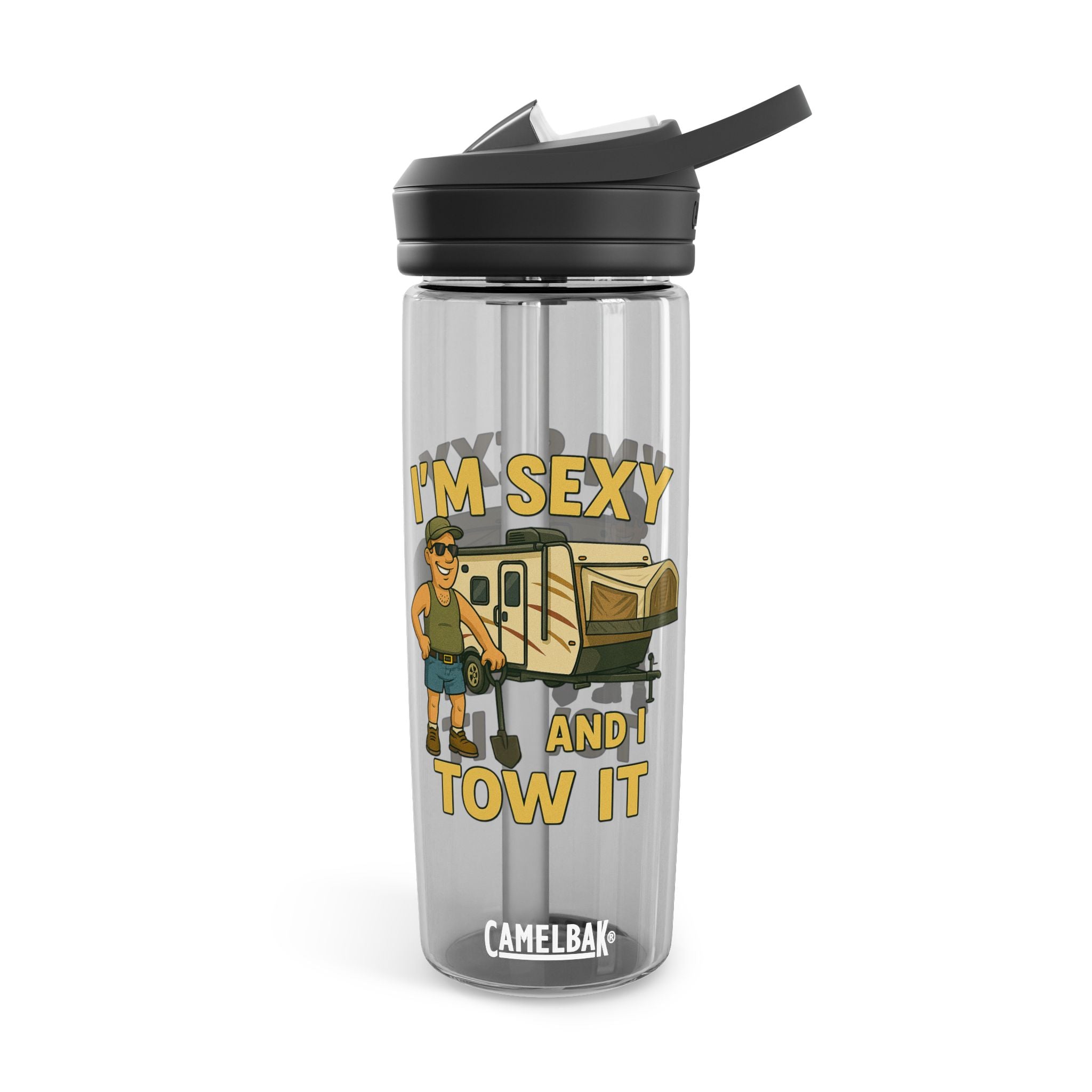 Funny Camper Water Bottle, 20oz/25oz, Outdoor Gear, Camping Gift, Humorous Hydration