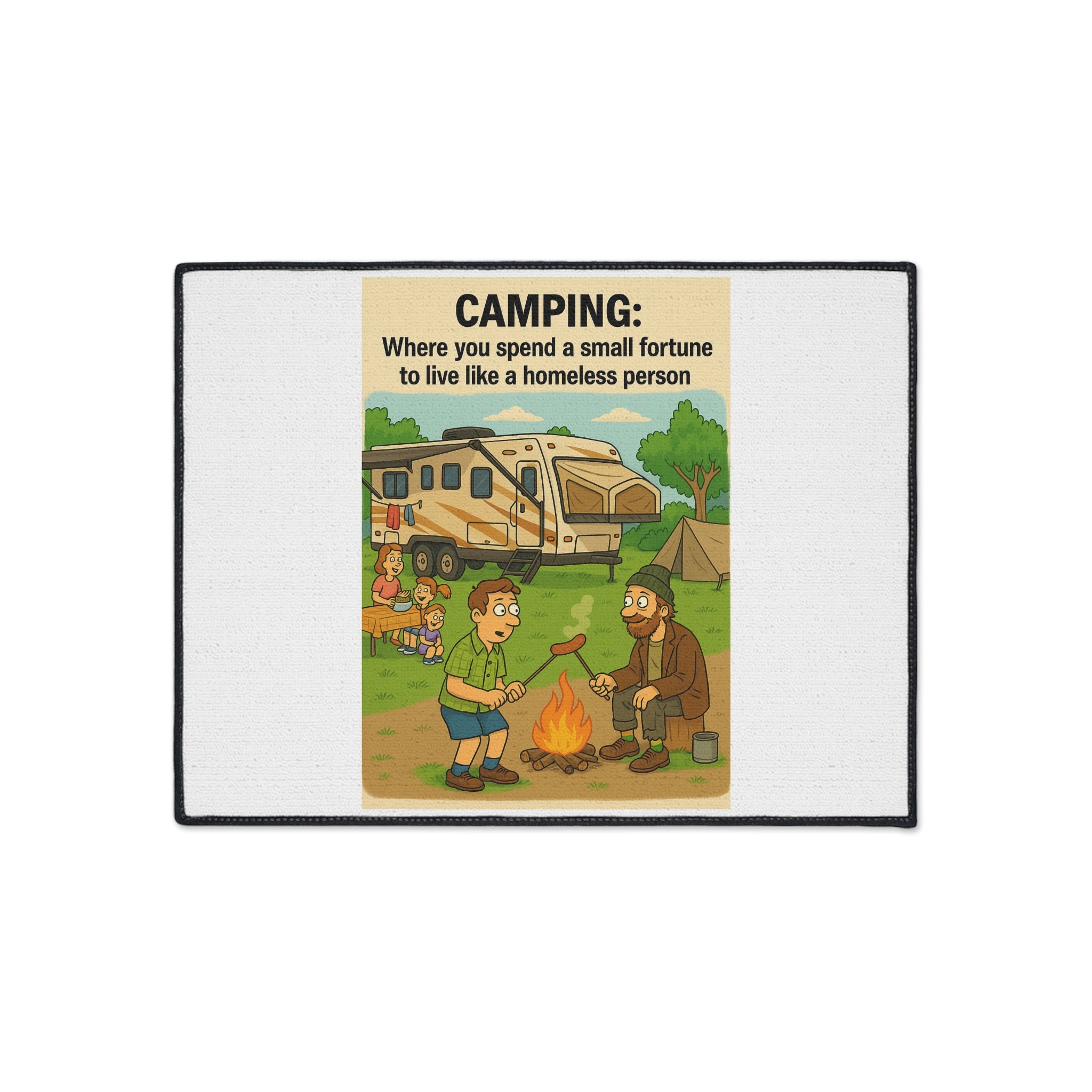 Camping-Themed Heavy Duty Floor Mat | Outdoor Rug, Camping Decor, Funny Home Accessory, RV Mat, Adventure Flooring