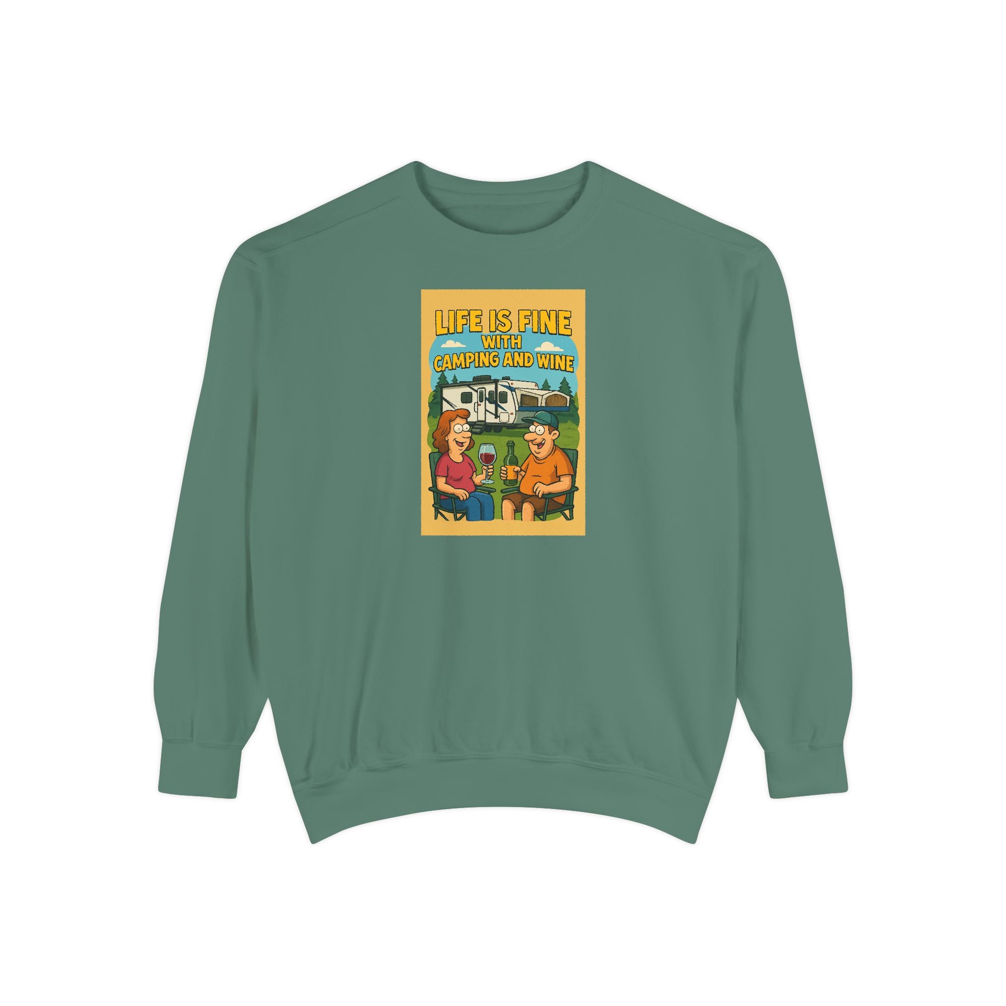 Vintage-Inspired Unisex Sweatshirt - "Life is Fine" Design, Cozy Gift, Casual Wear, Stylish Layering, Unisex Apparel