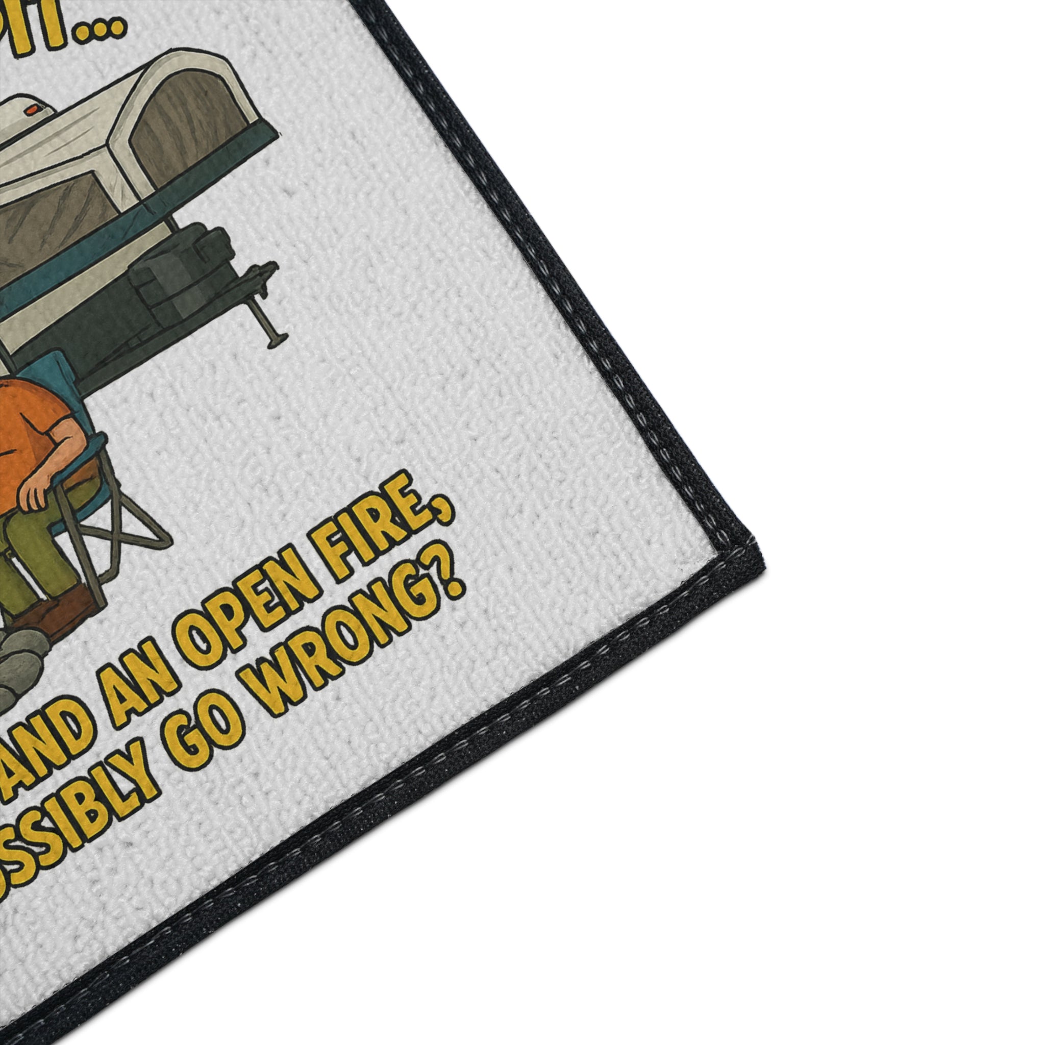 Camping Humor Floor Mat, Welcome to Our Firepit Mat, Outdoor Rug, Camping Decor, Funny Doormat, RV Accessories