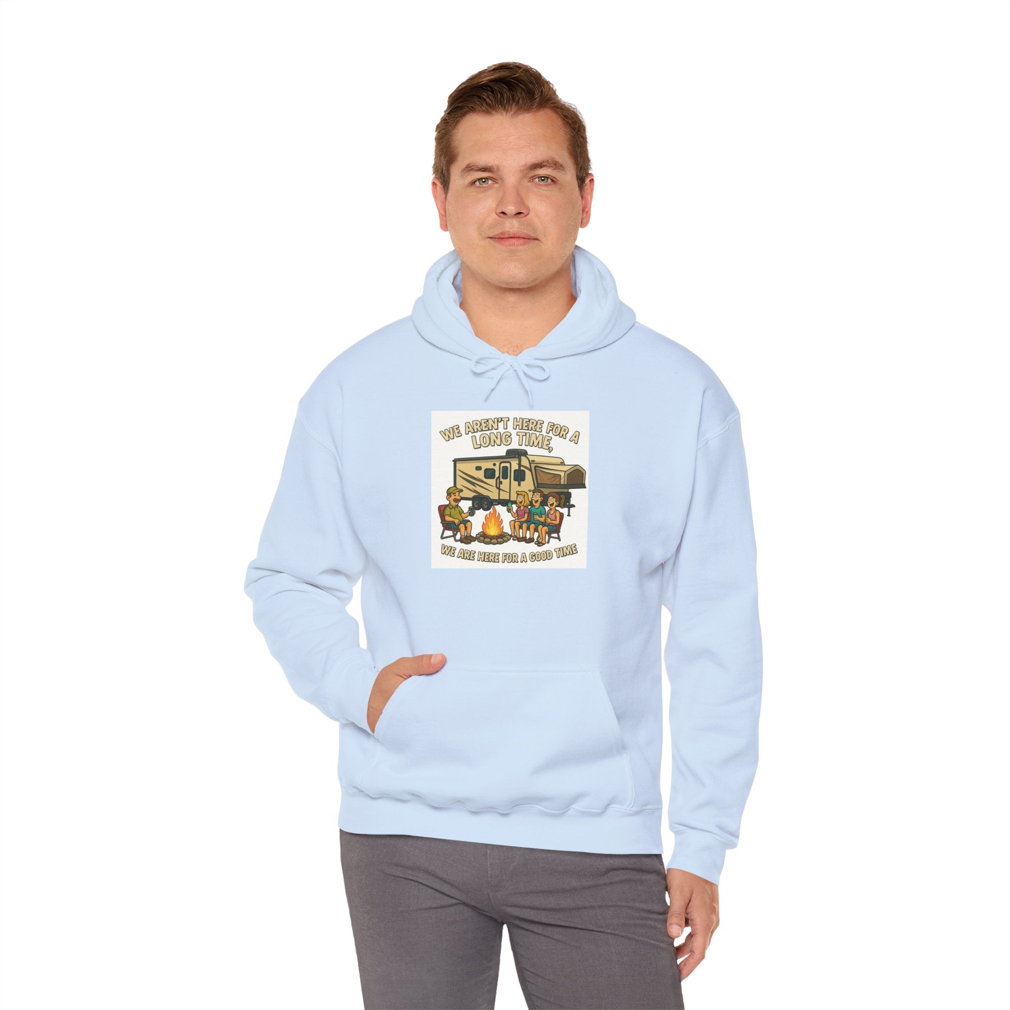 Adventure Awaits Graphic Hoodie - We aren't here for a long time, we are here for a good time