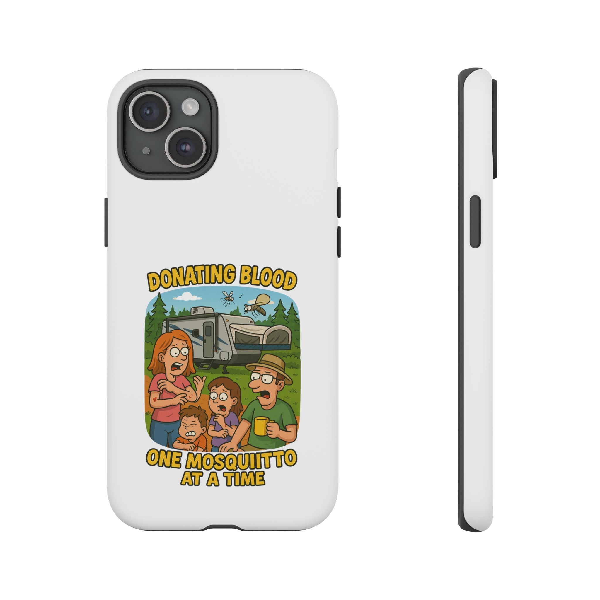 Humorous Phone Case - Donating Blood Mosquito Design, Funny Gift for Nurses, Outdoor Lovers, Eco-Friendly Gift, Summer Fun
