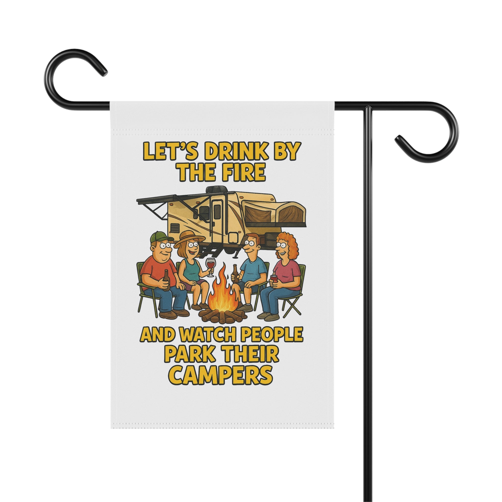 Camping Vibes Banner: Fun Outdoor Decor, RV Enthusiasts, Fire Pit Gatherings, Garden Flag, Patio Decoration