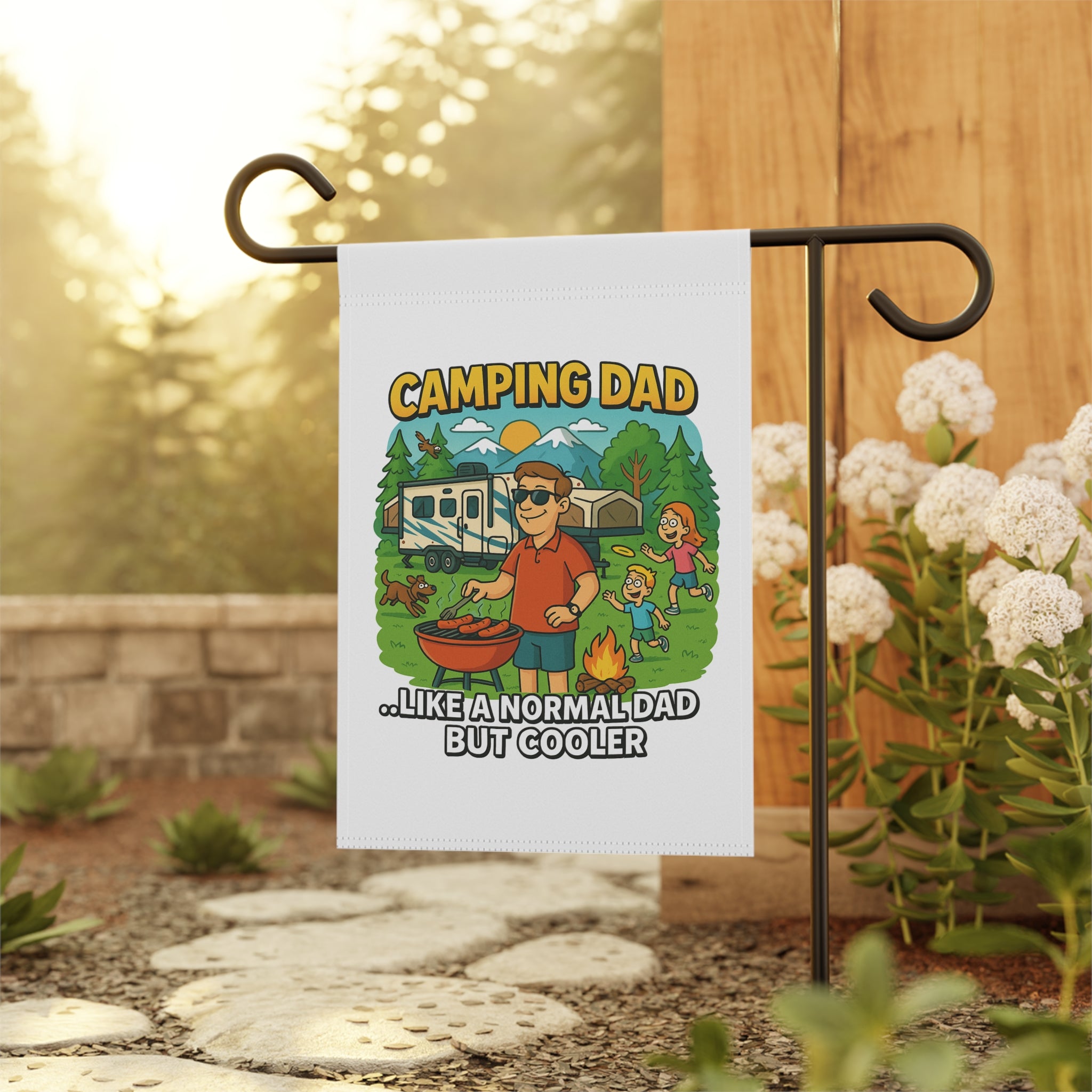 Camping Dad Garden Banner - Fun Outdoor Decor for Father's Day