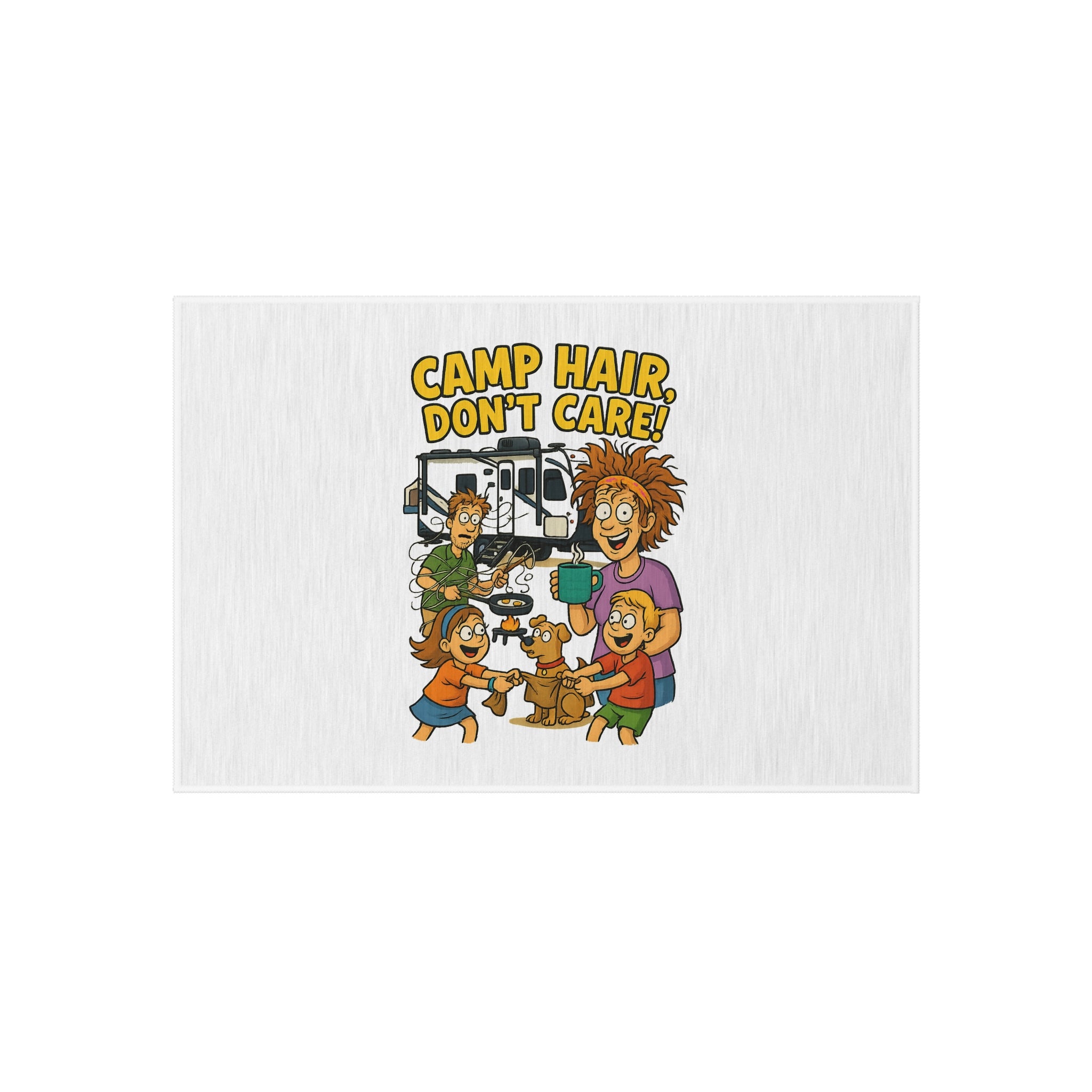 Camp-Themed Outdoor Rug - Perfect for Camping, RV Trips, Beach Days, Front Porch Decor, and Family Gatherings