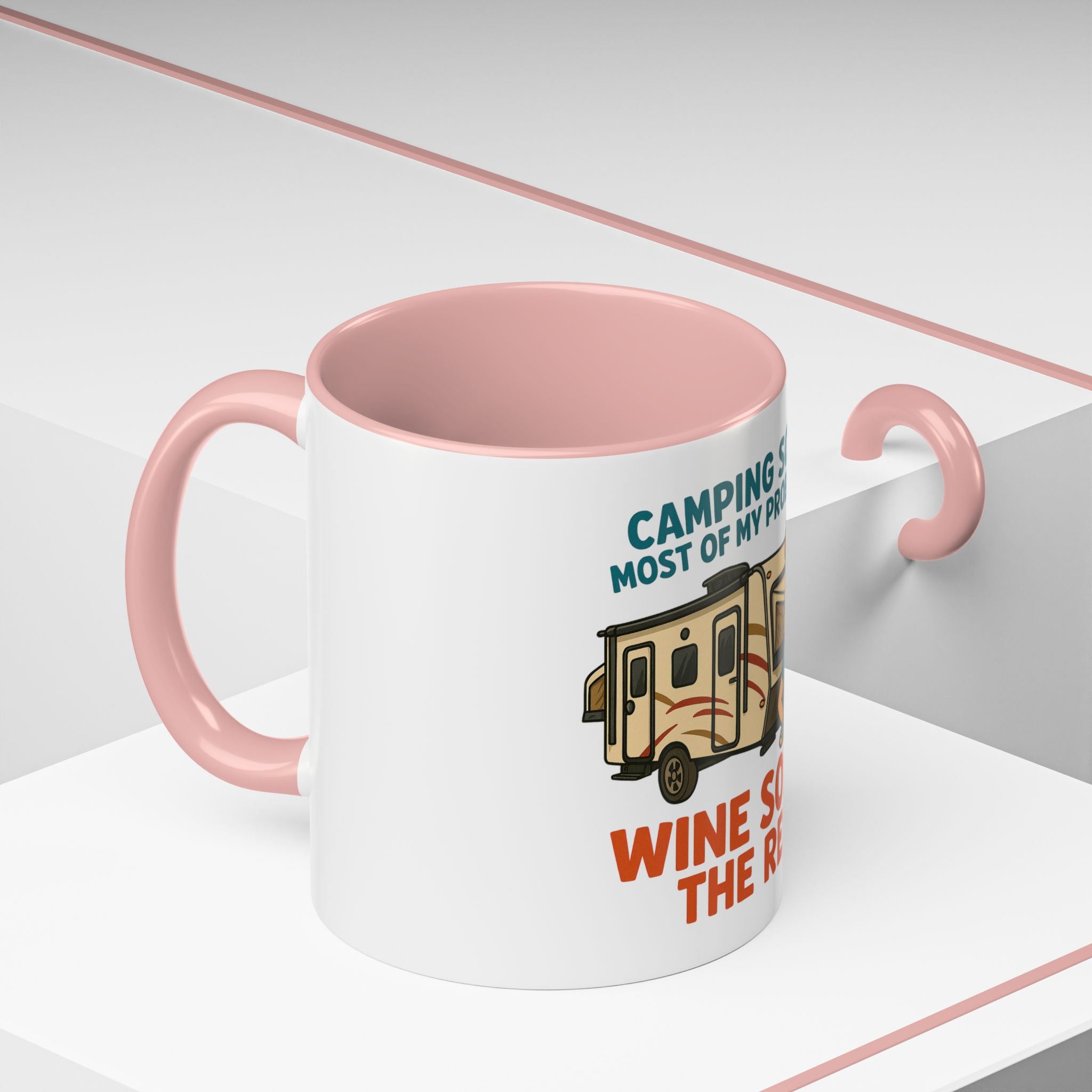 Camping Coffee Mug - Wine Solves the Rest - Fun Camper Mug for Nature Lovers, Gift for Adventurers, Travel Mug, Coffee Lover's Gift