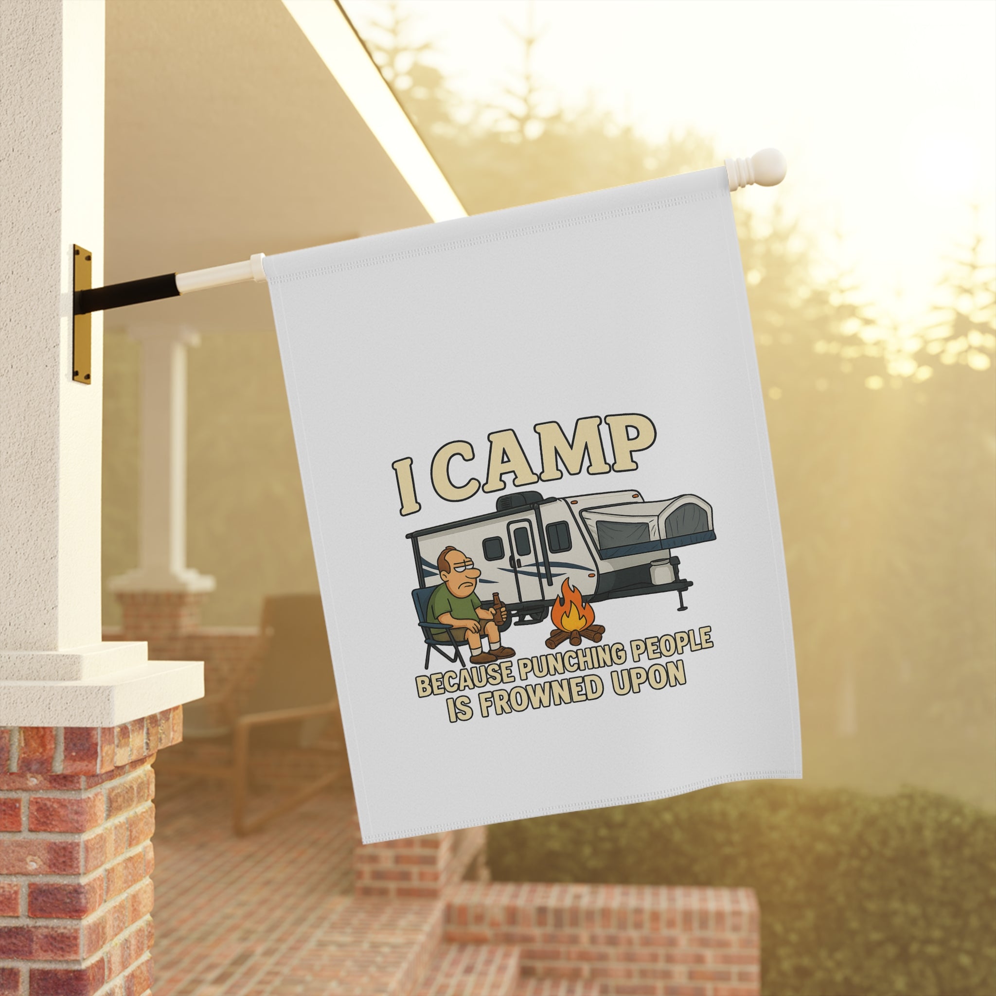 Camping Garden Banner - Humorous Outdoor Decor for Campers