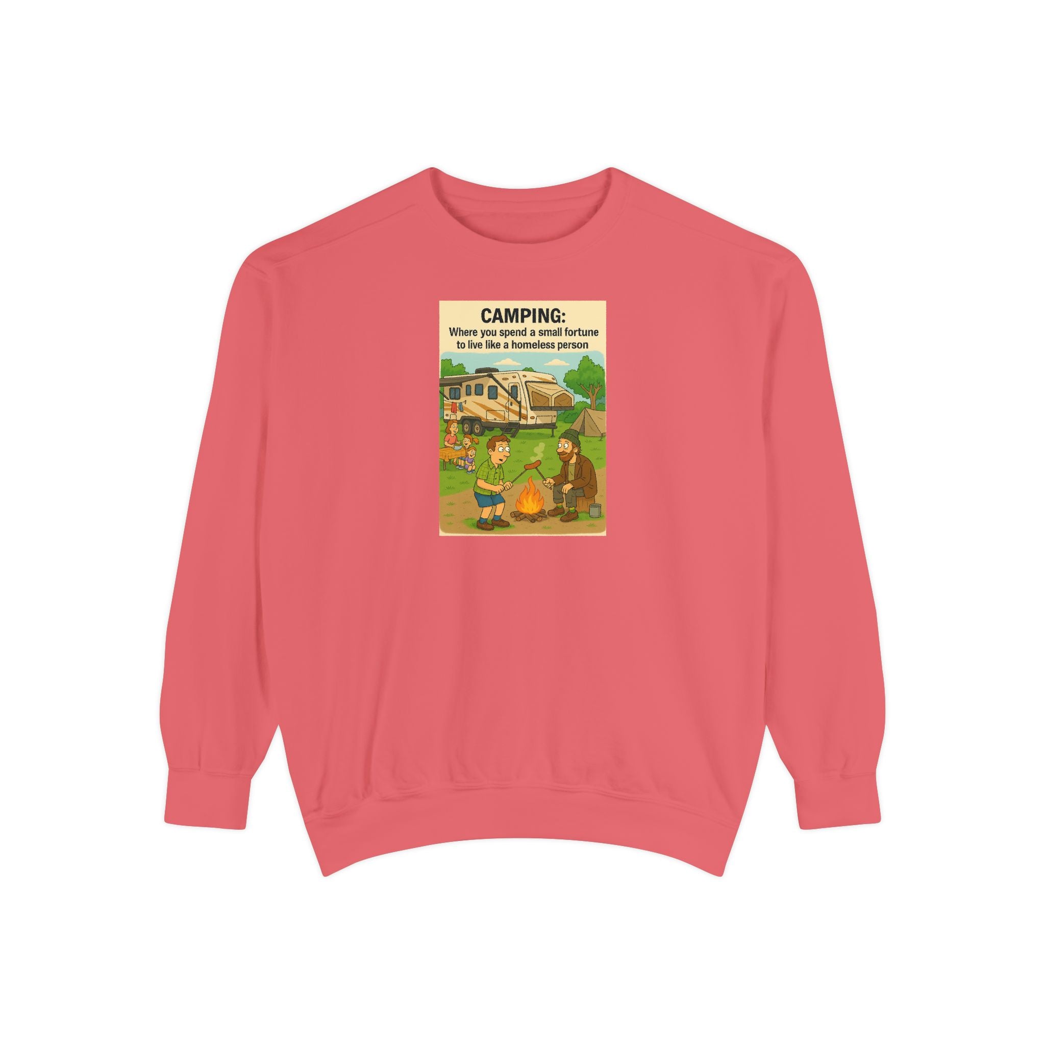 Camping Adventure Sweatshirt, Unisex Garment-DyedPullover, Cozy Casual Wear, Outdoor Enthusiast Gift, Camping Trip Apparel
