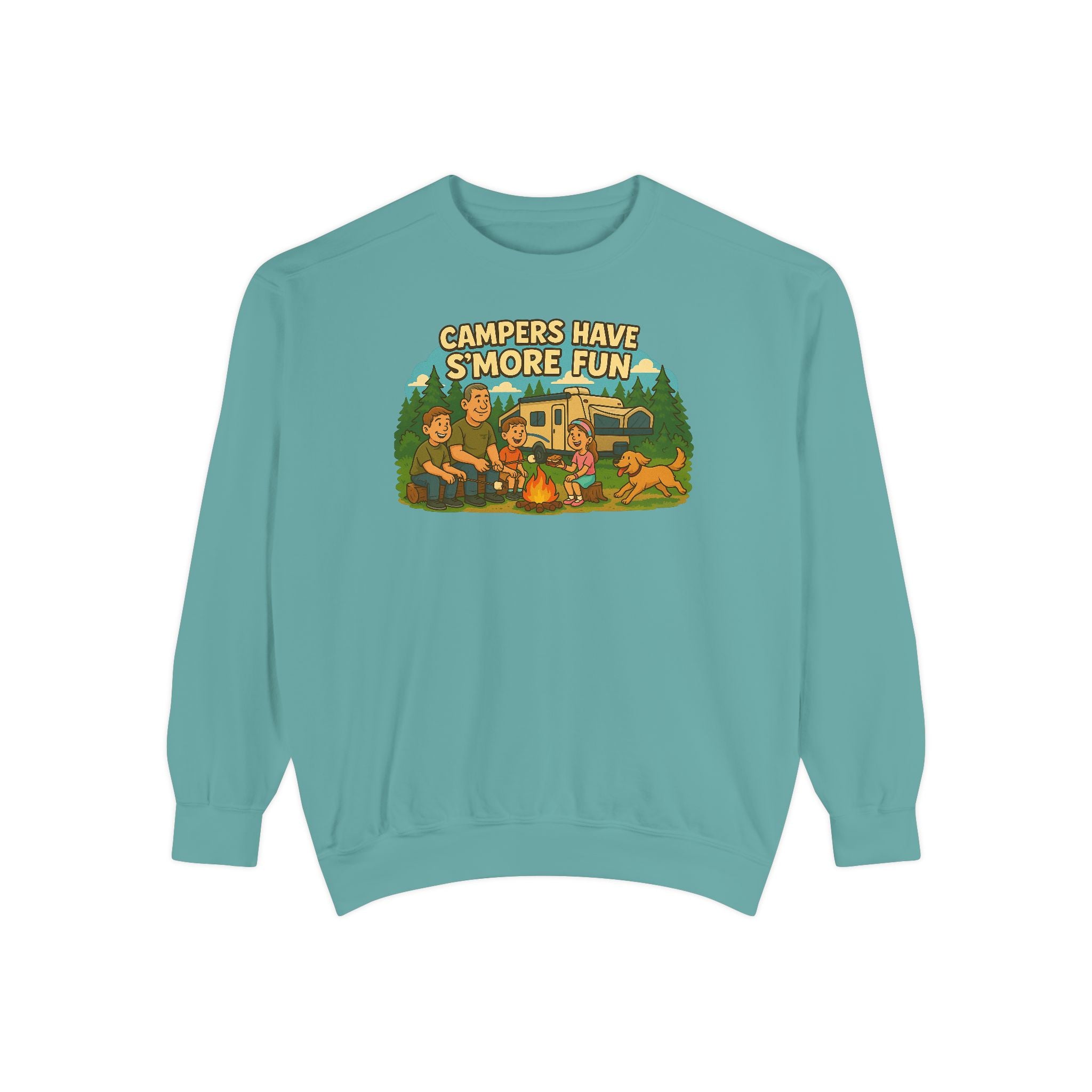 Camper Vibes Sweatshirt - Enjoy S'mores, Unisex Campfire Clothing, Perfect for Outdoor Adventures, Gift for Adventurers, Cozy Camping Attire