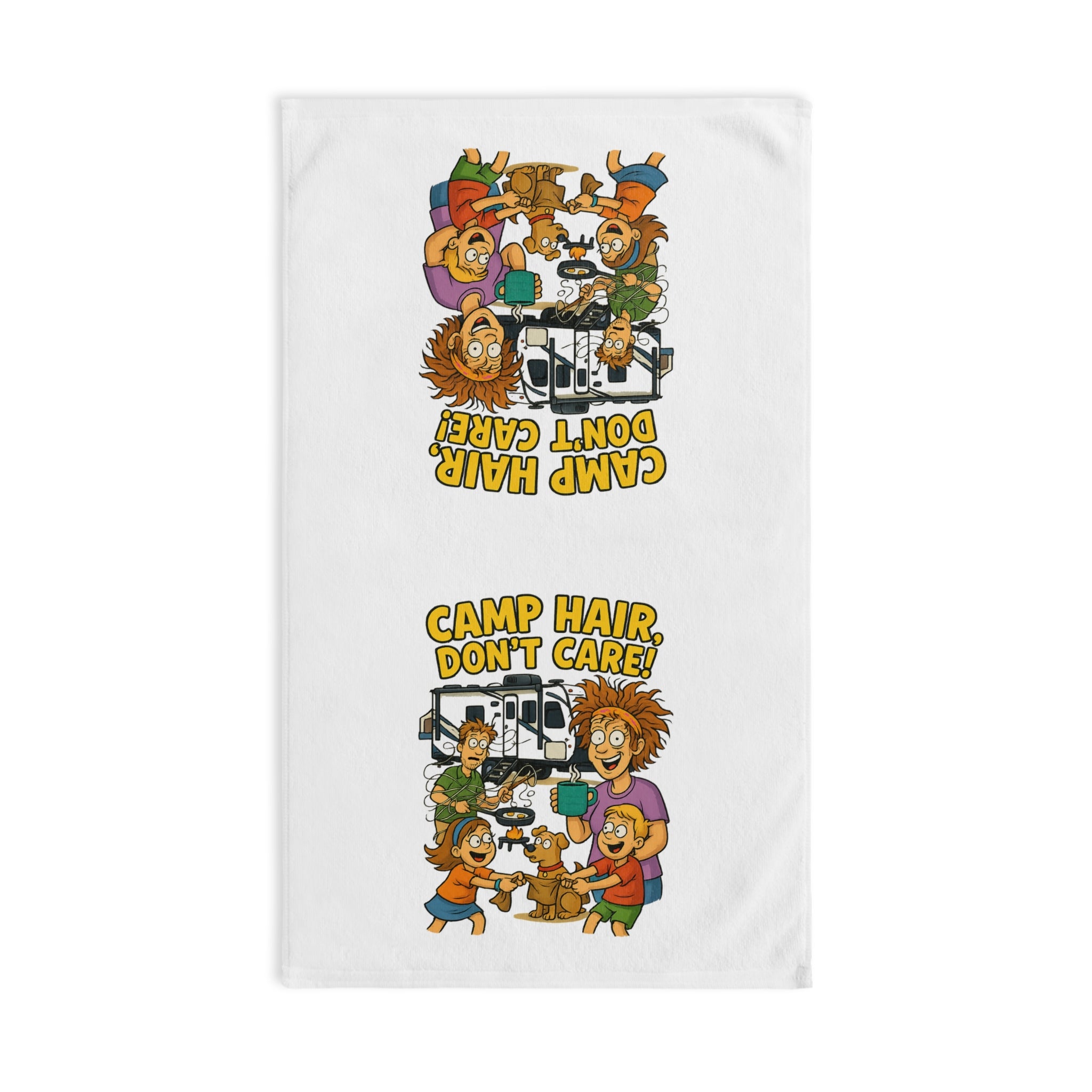 Camp Hair Don't Care Hand Towel | Fun Camping Decor, Gift for Camp Lovers, Kids Room Accessory, Funny Kitchen Towel, Outdoor Adventure [...]